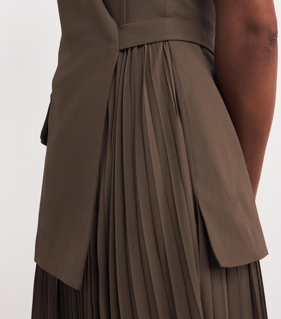 Pleated Blazer Helena Midi Dress COCOA Image 7