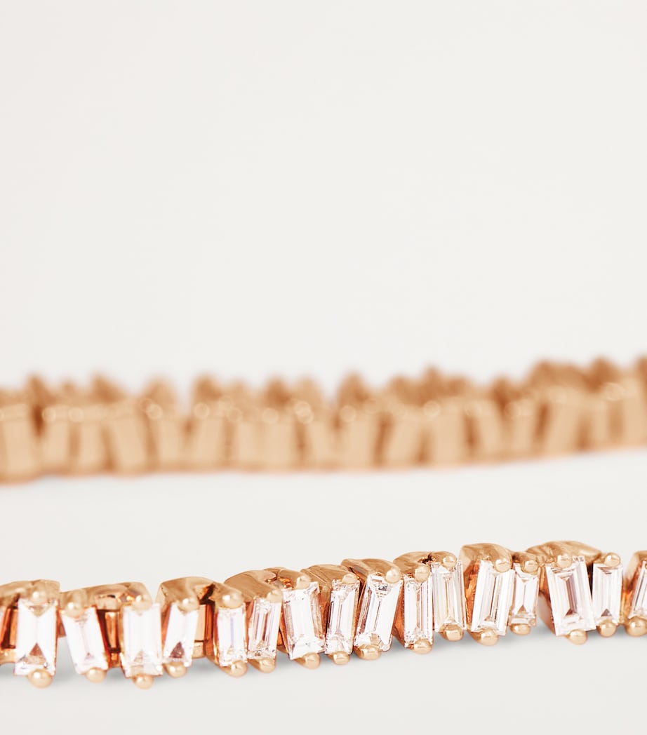 Mini Rose Gold and Diamond Tennis Bracelet 18K RG/WD Image 6