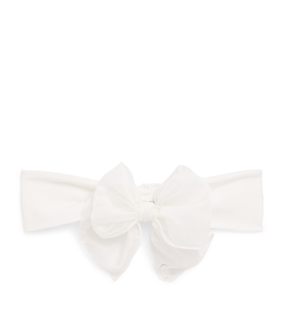 Monnalisa Embellished Bow Headband Cream Image 1