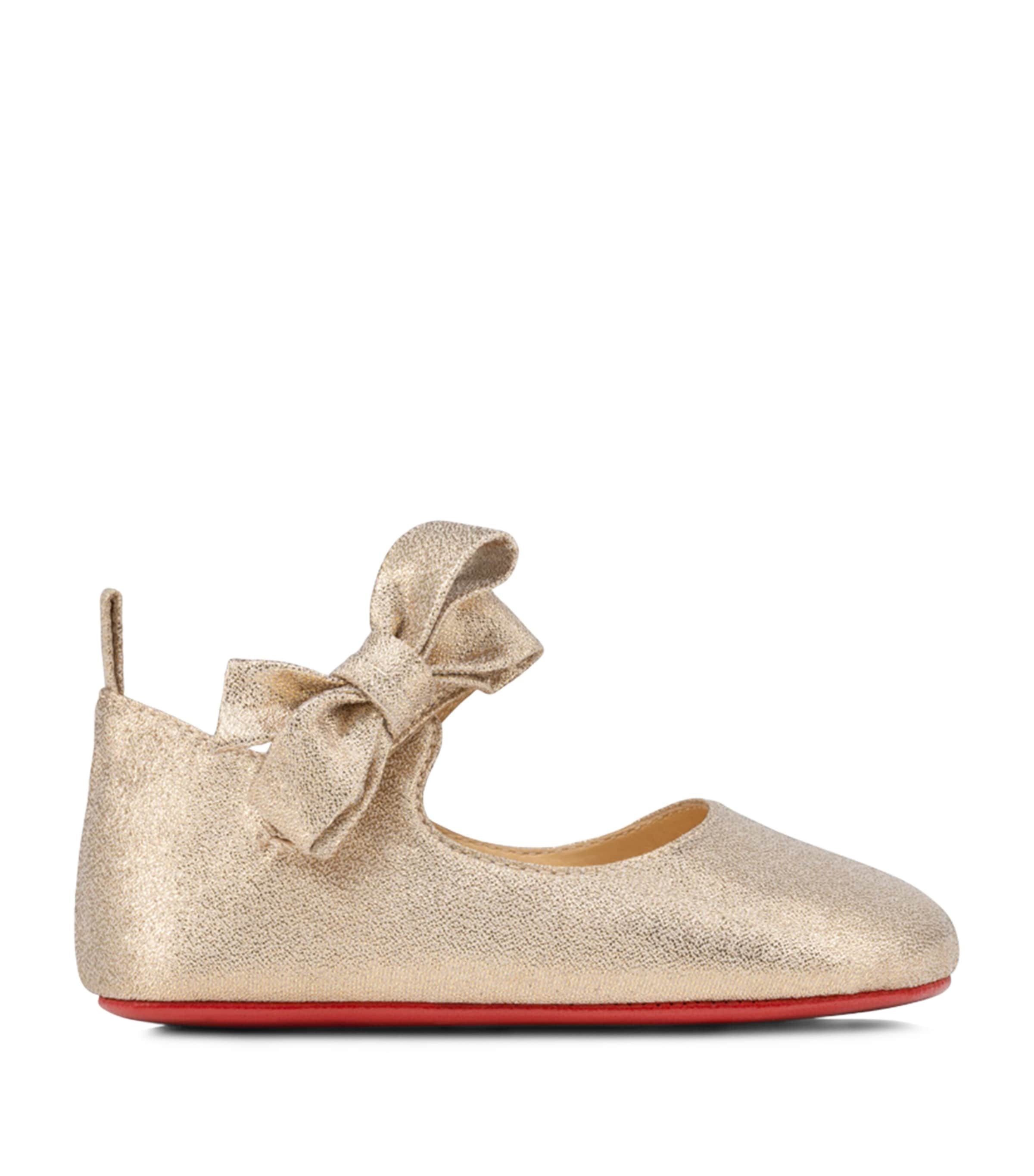 Christian Louboutin Kids' Lou Babe Ballet Flats In Gold