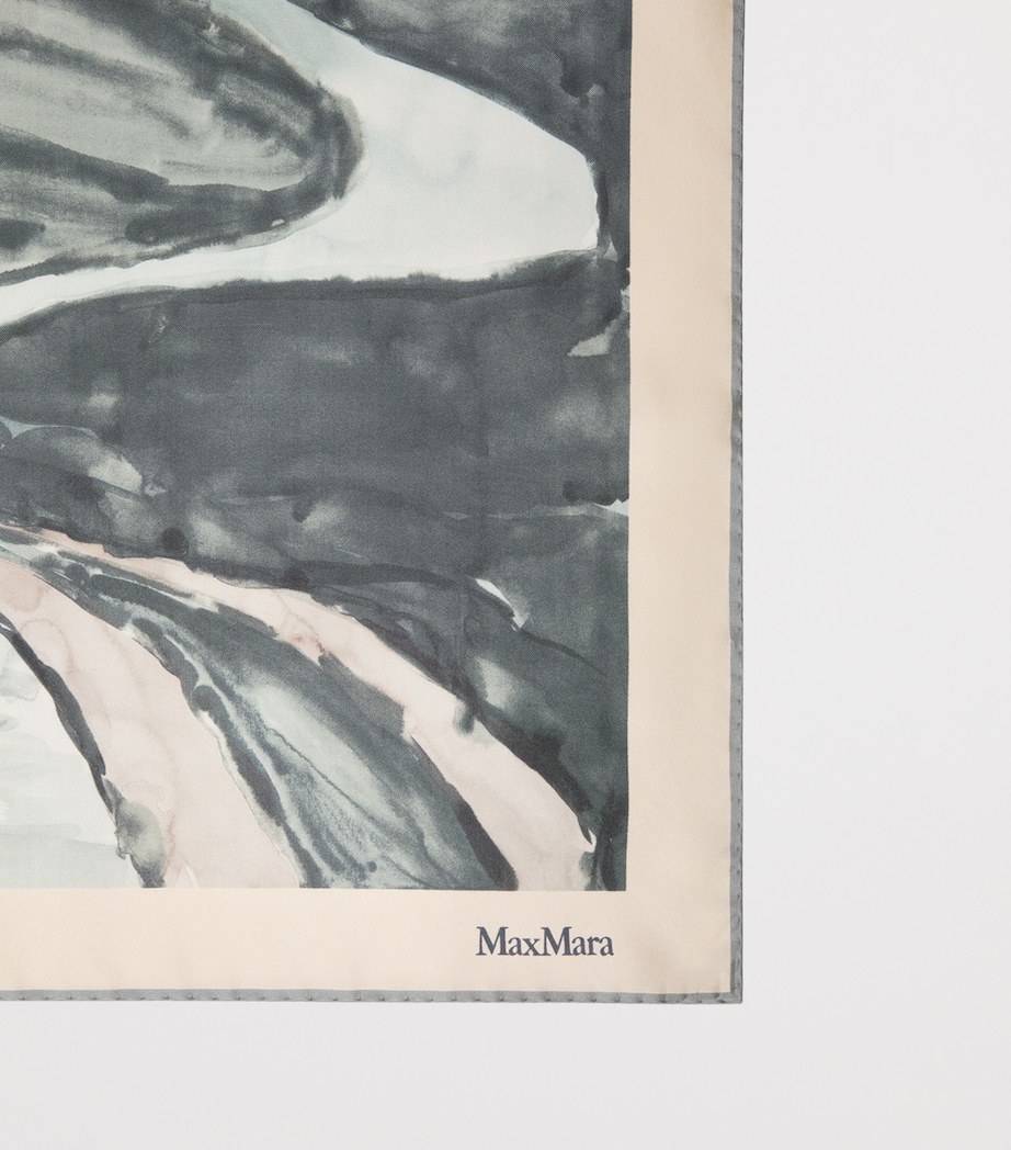 Max Mara Silk Printed Square Scarf Beige Image 2