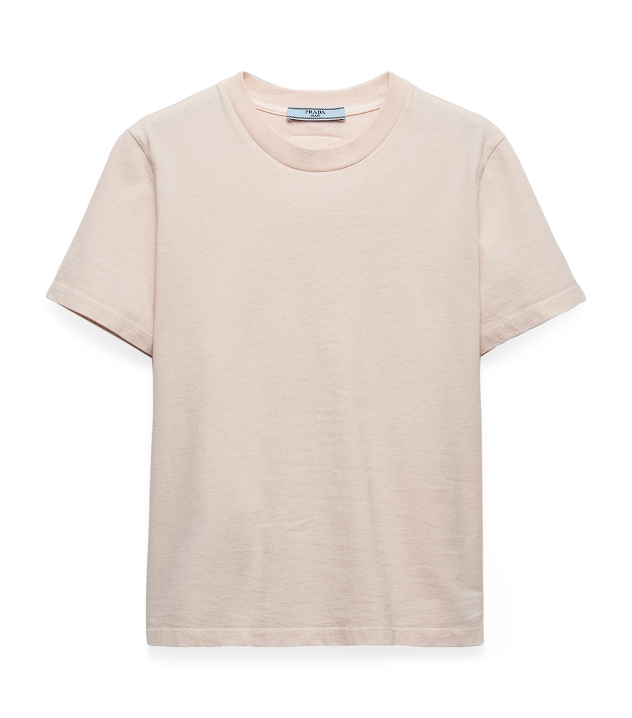 Prada Womens Fabric Logo T-Shirt Image 1