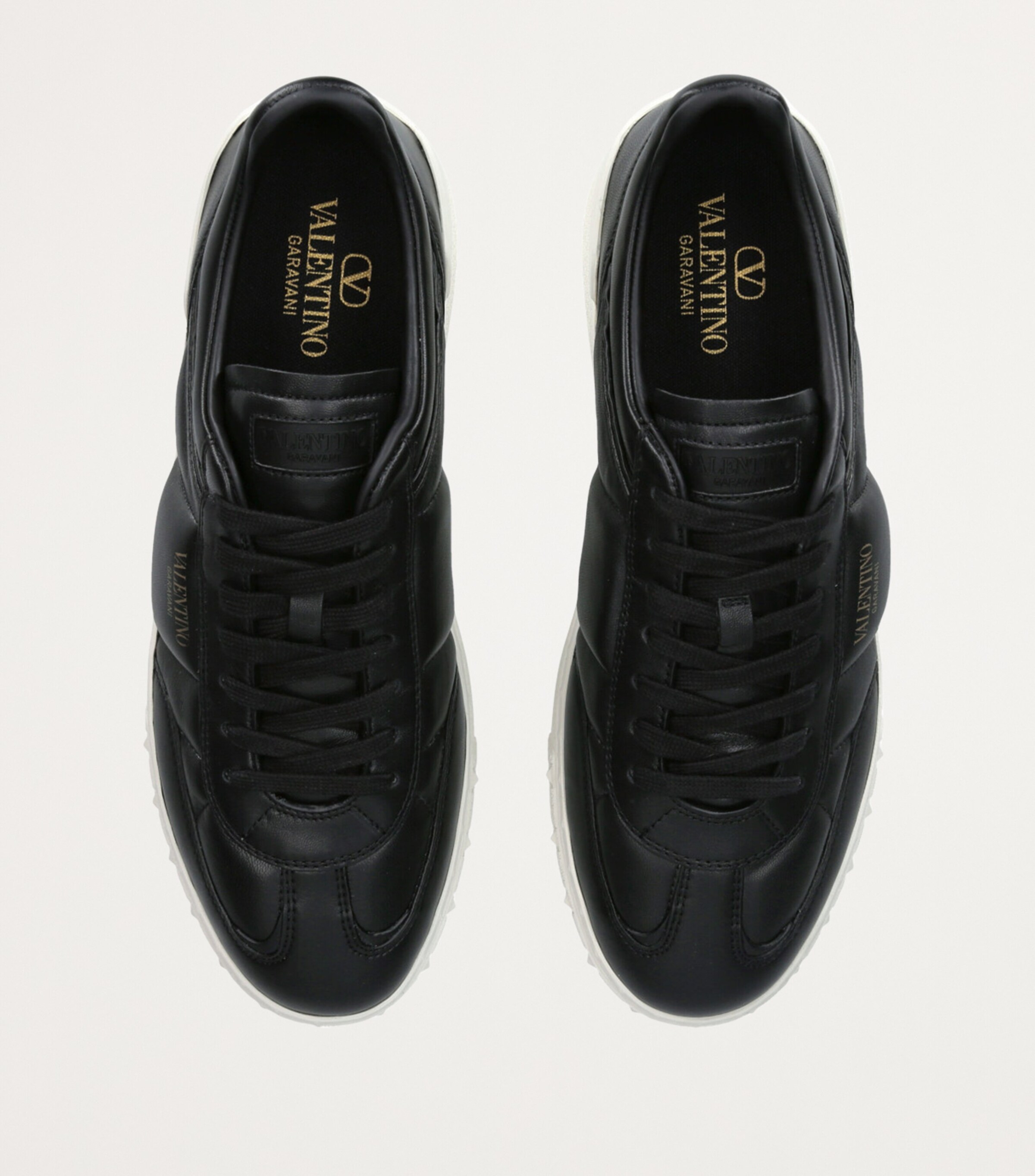 Valentino Garavani Leather Upvillage Padded Sneakers Blk/white Image 4