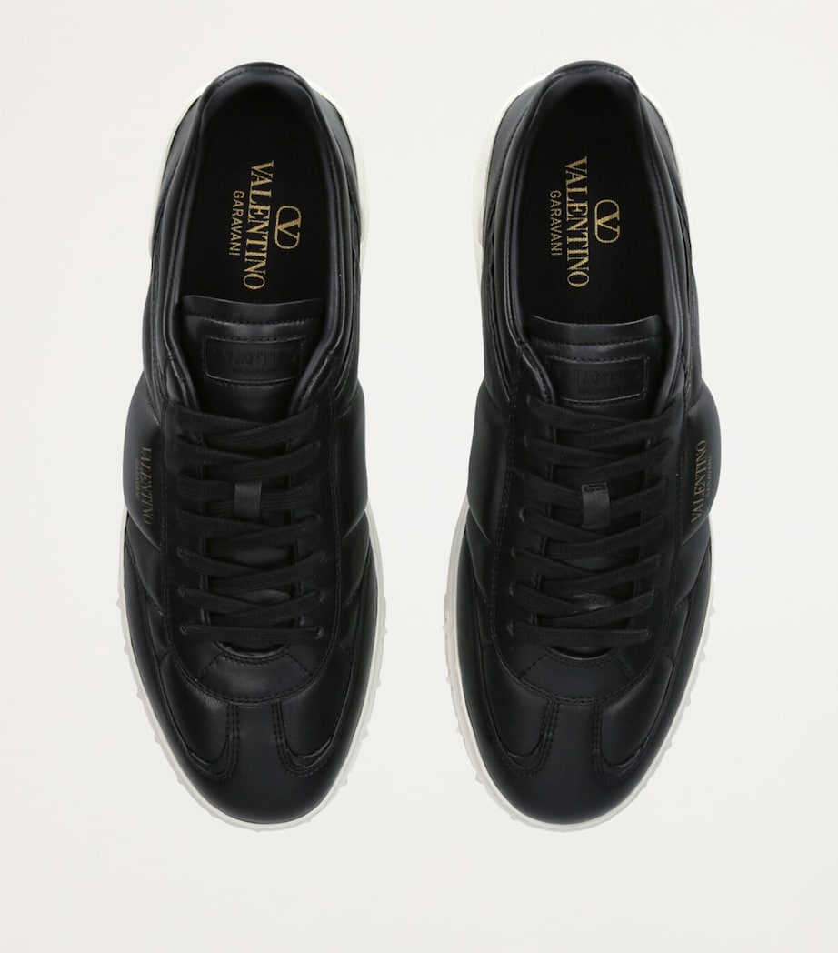 Valentino Garavani Leather Upvillage Padded Sneakers Blk/white Image 4