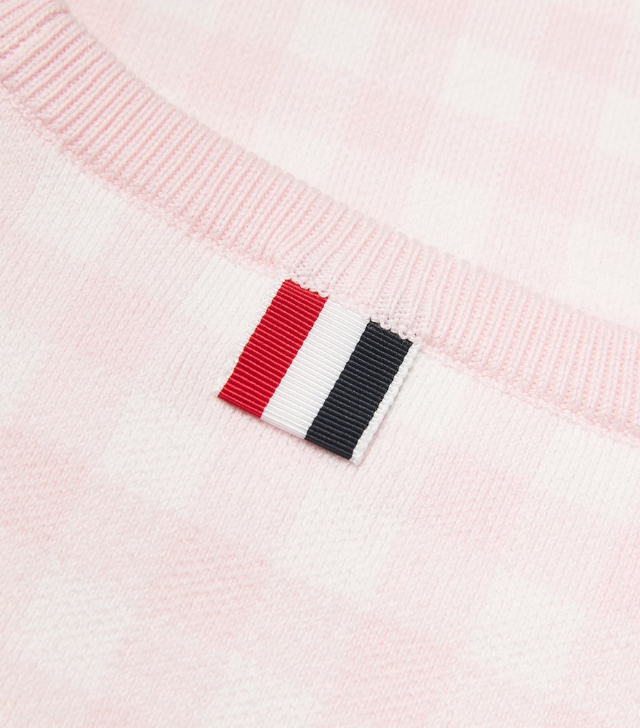 Cotton-Blend Check Sweater (2-12 Years) LIGHT PINK Image 4