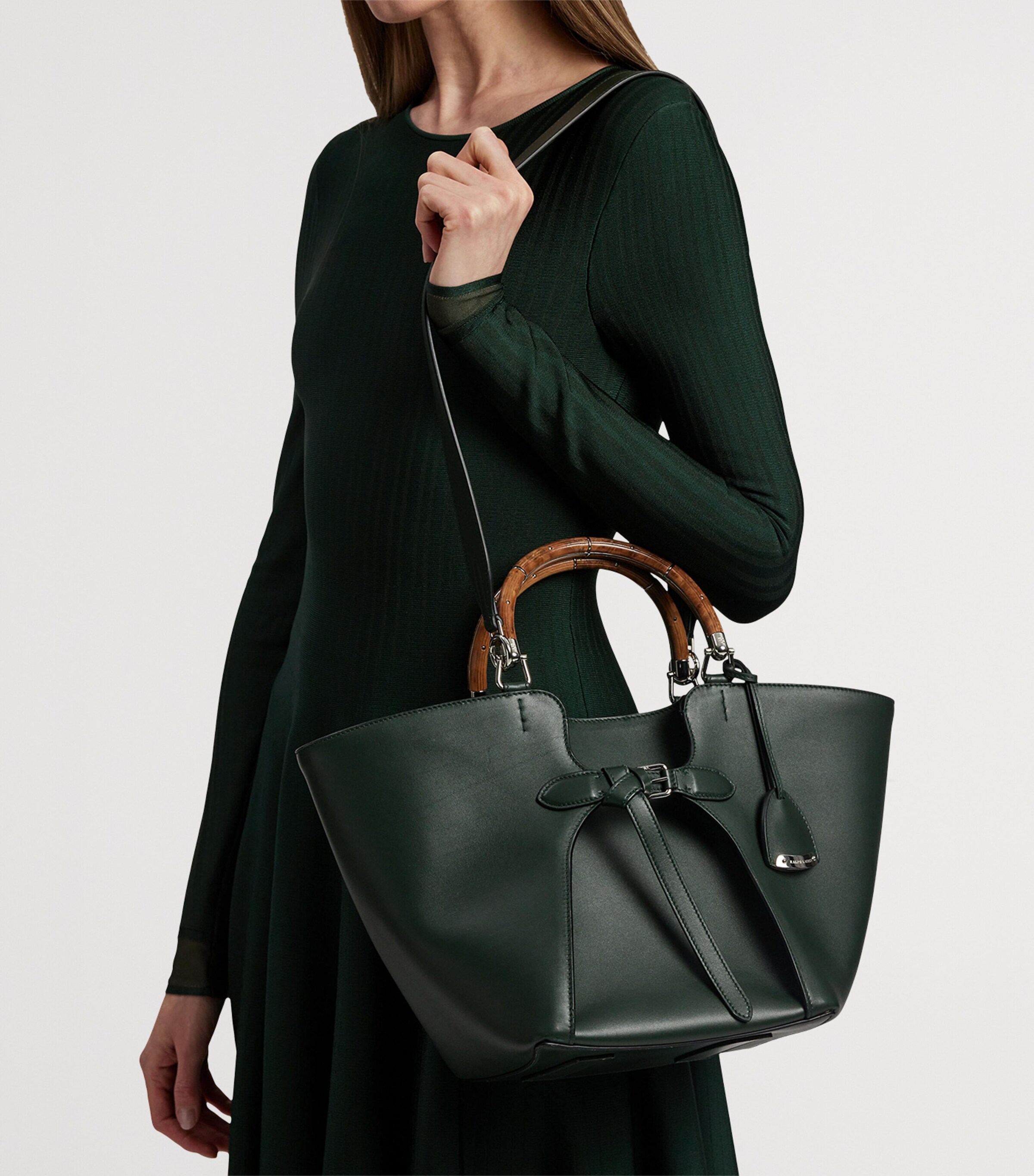 Ralph Lauren Collection Leather The Ralph Tote Bag Regent Green Image 9