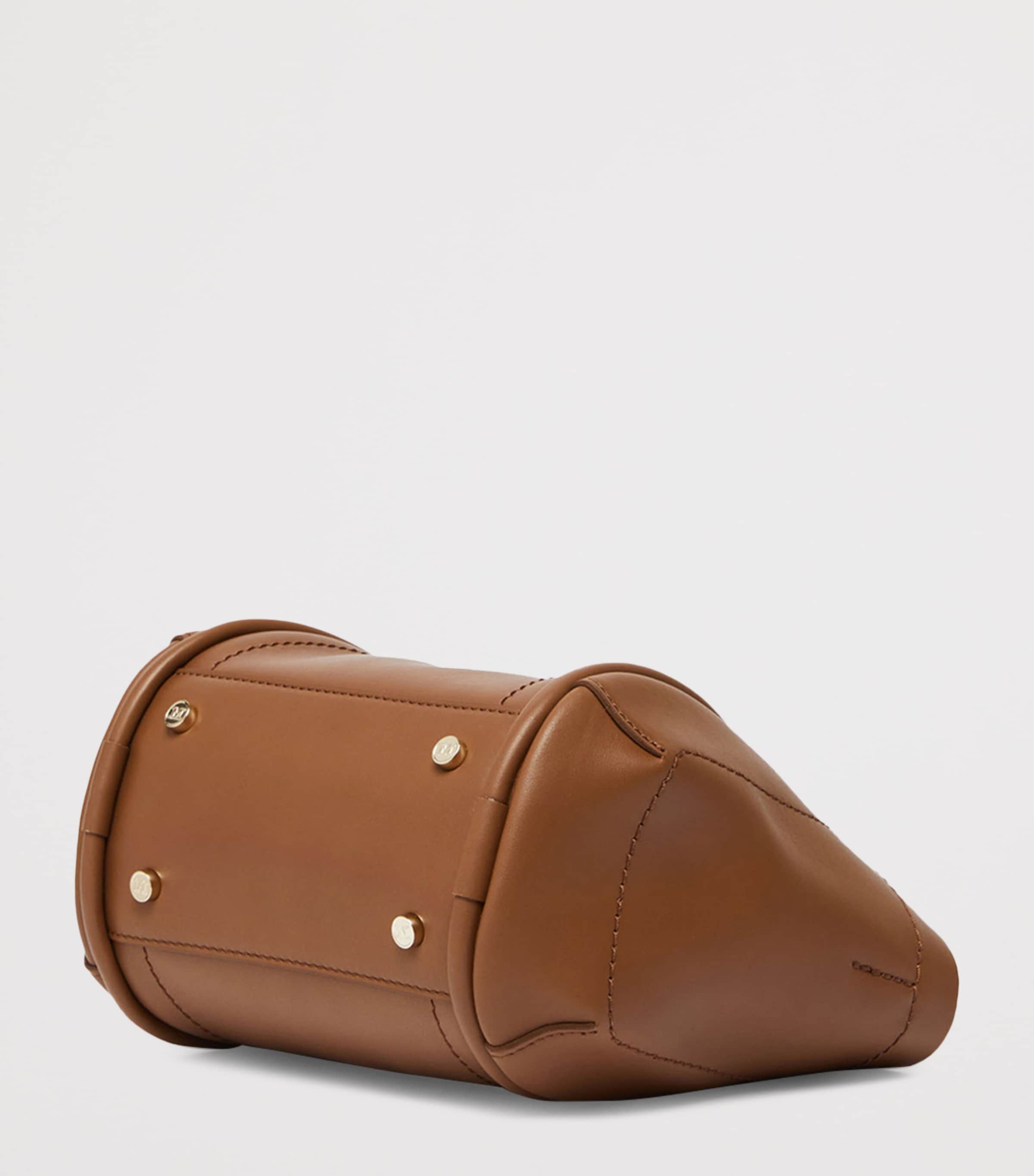 Extra-Small Leather Marine Top-Handle Bag BROWN BRONZE Image 5