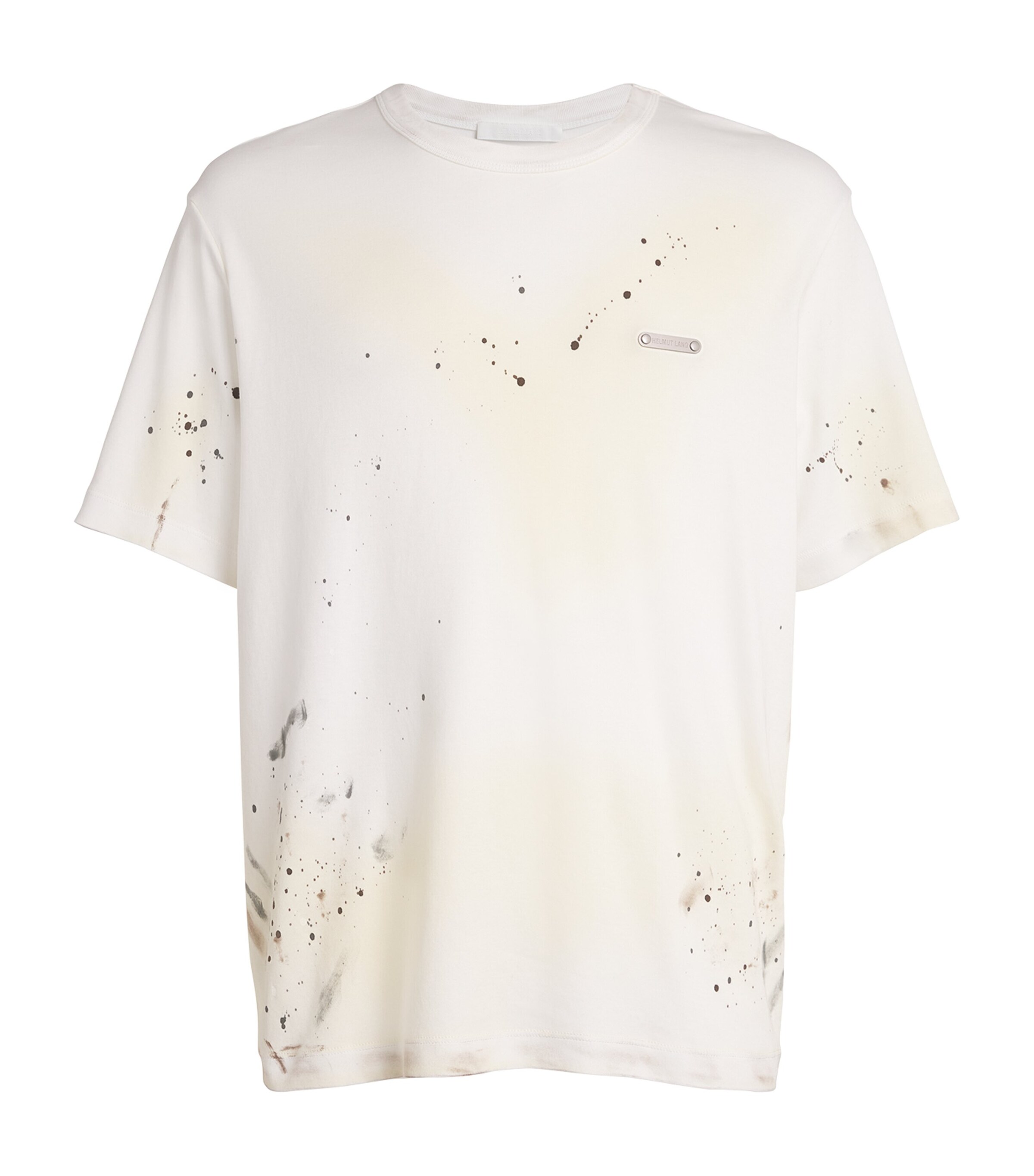 Helmut Lang Hand-painted White Cotton T-shirt In White