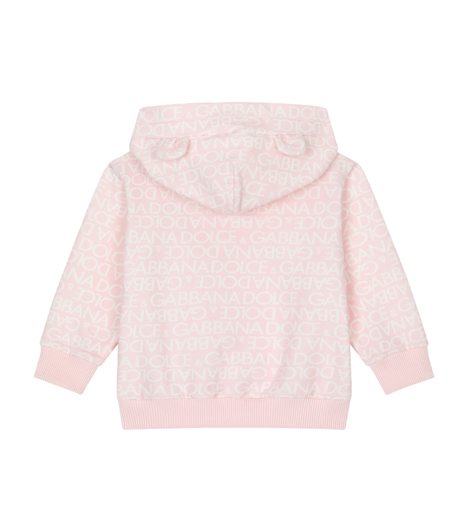 Dolce&Gabbana Kids Logo Hoodie (3-30 Months) Hfxca Dg Bianco Image 2