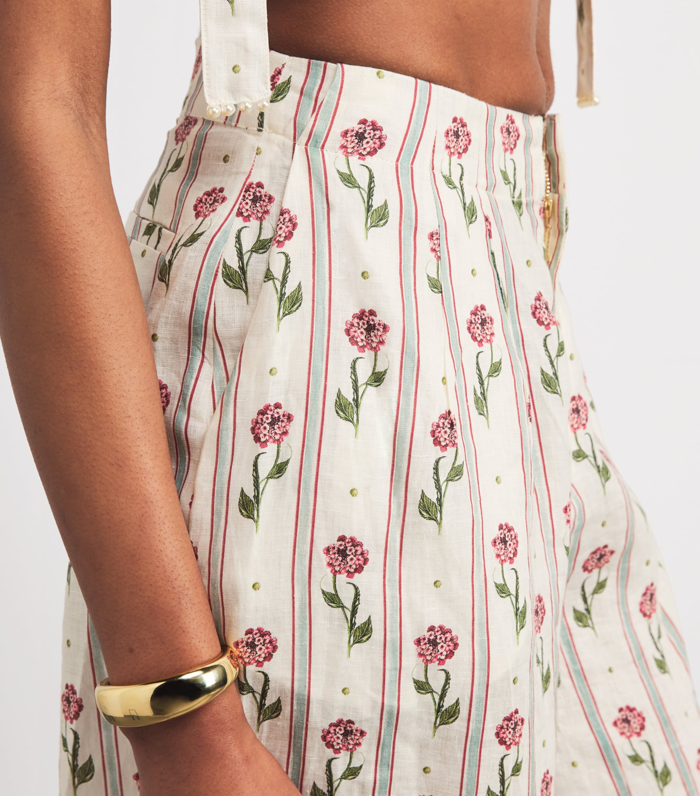 Linen Pinon Wide-Leg Trousers MULTICOLOUR Image 6