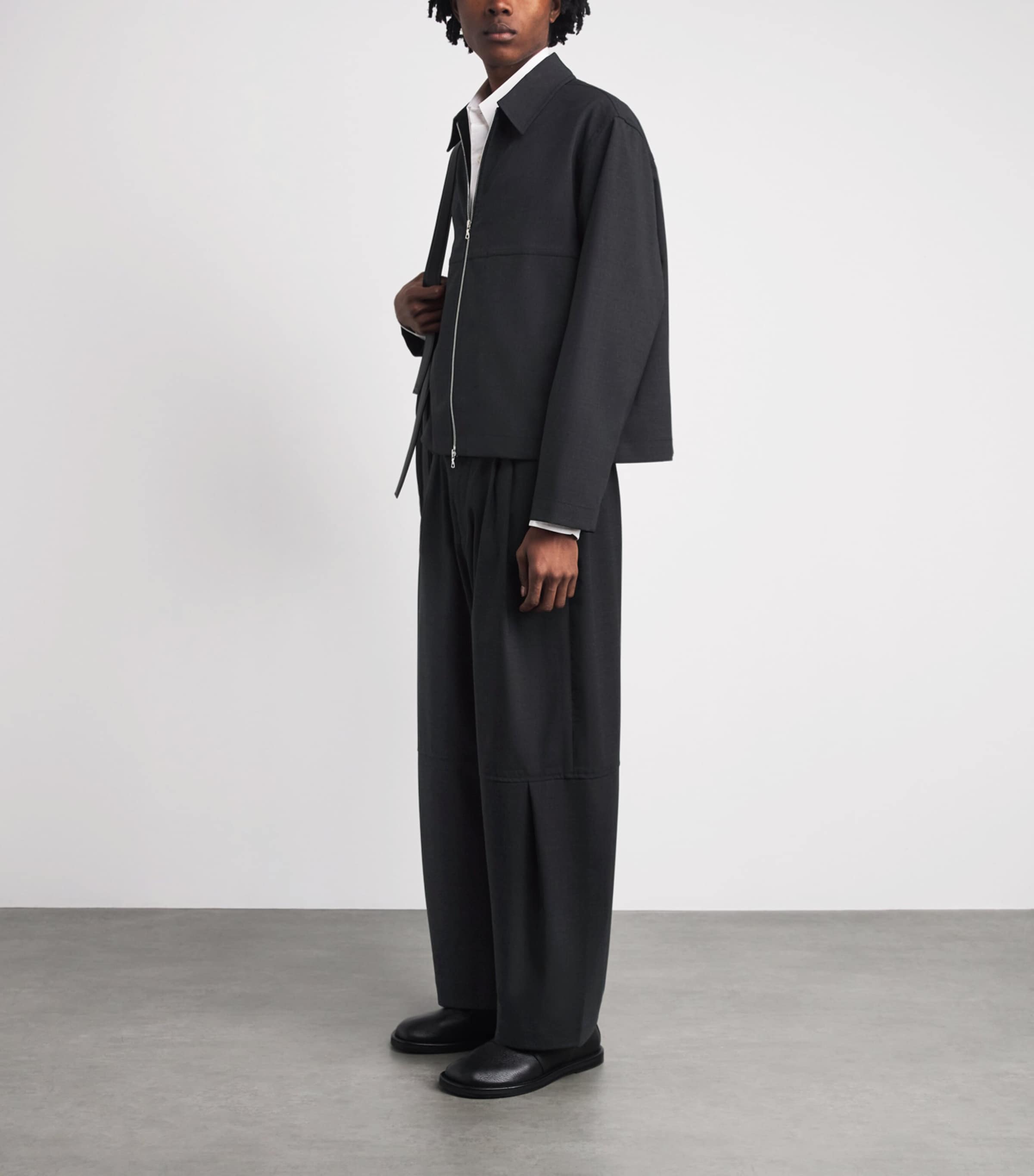 Sage Nation Mens Tailored Petrol Jacket Charcoal Image 2