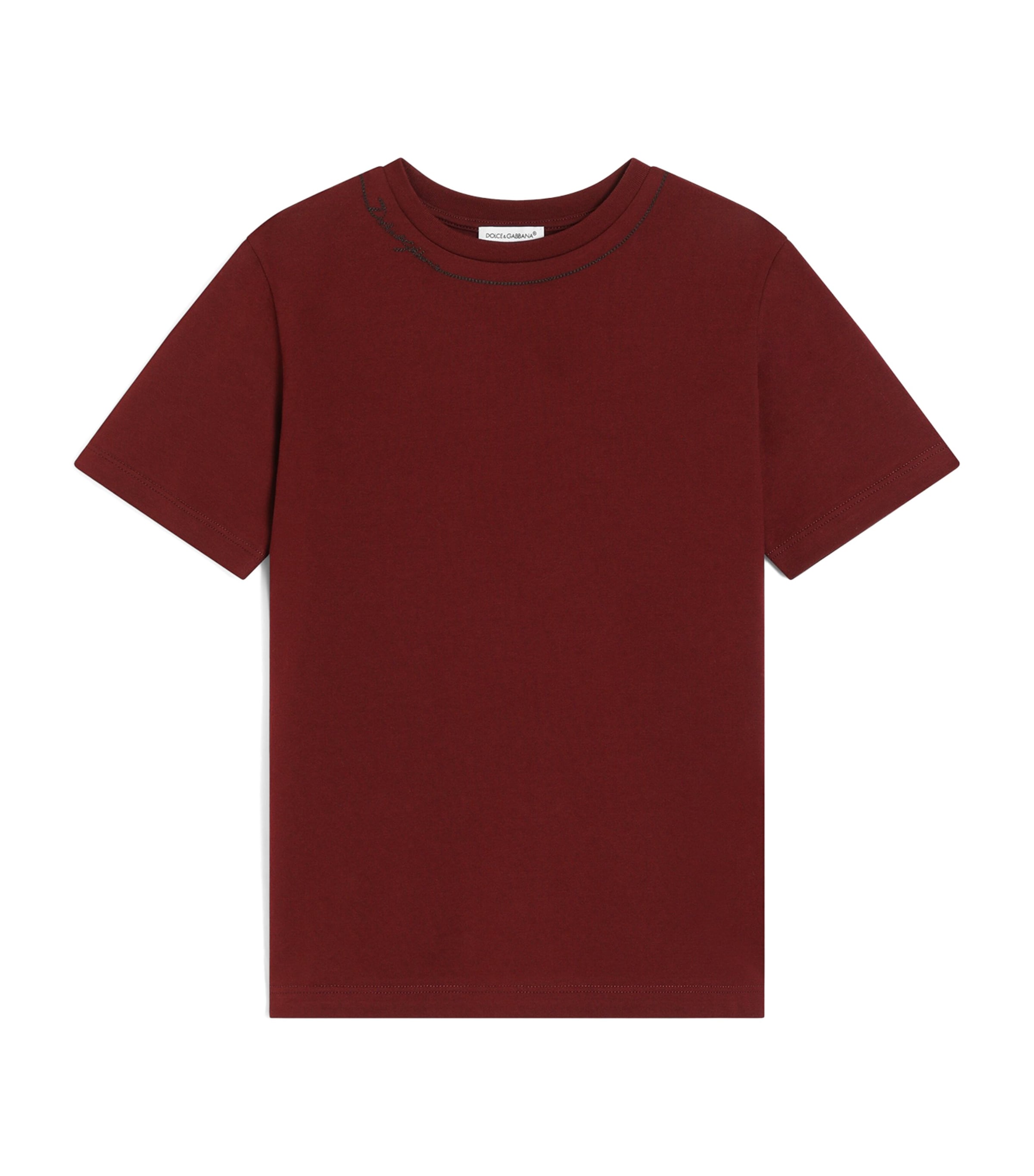 Dolce&Gabbana Kids Embroidered Logo T-Shirt (8-14 Years) Bordeaux Image 1