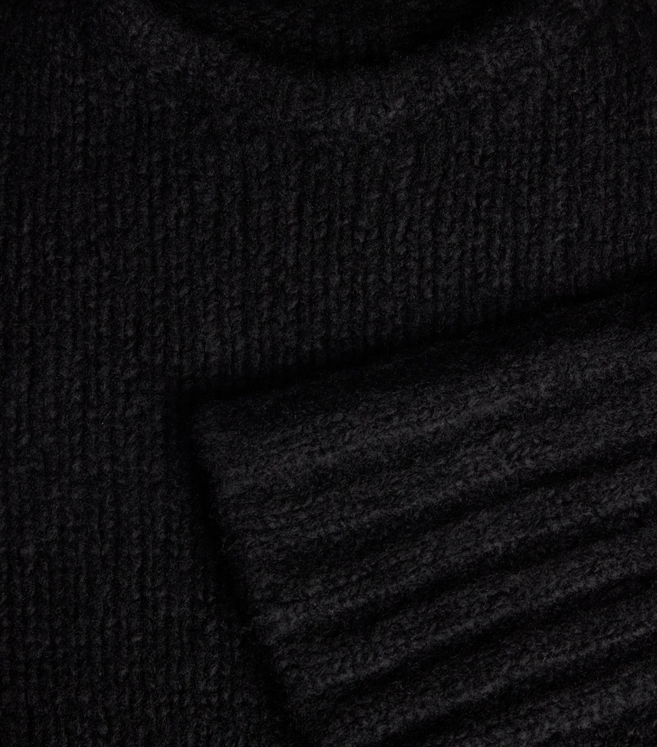 Rick Owens Mens Cashmere-Silk Crew-Neck Sweater Black Image 6