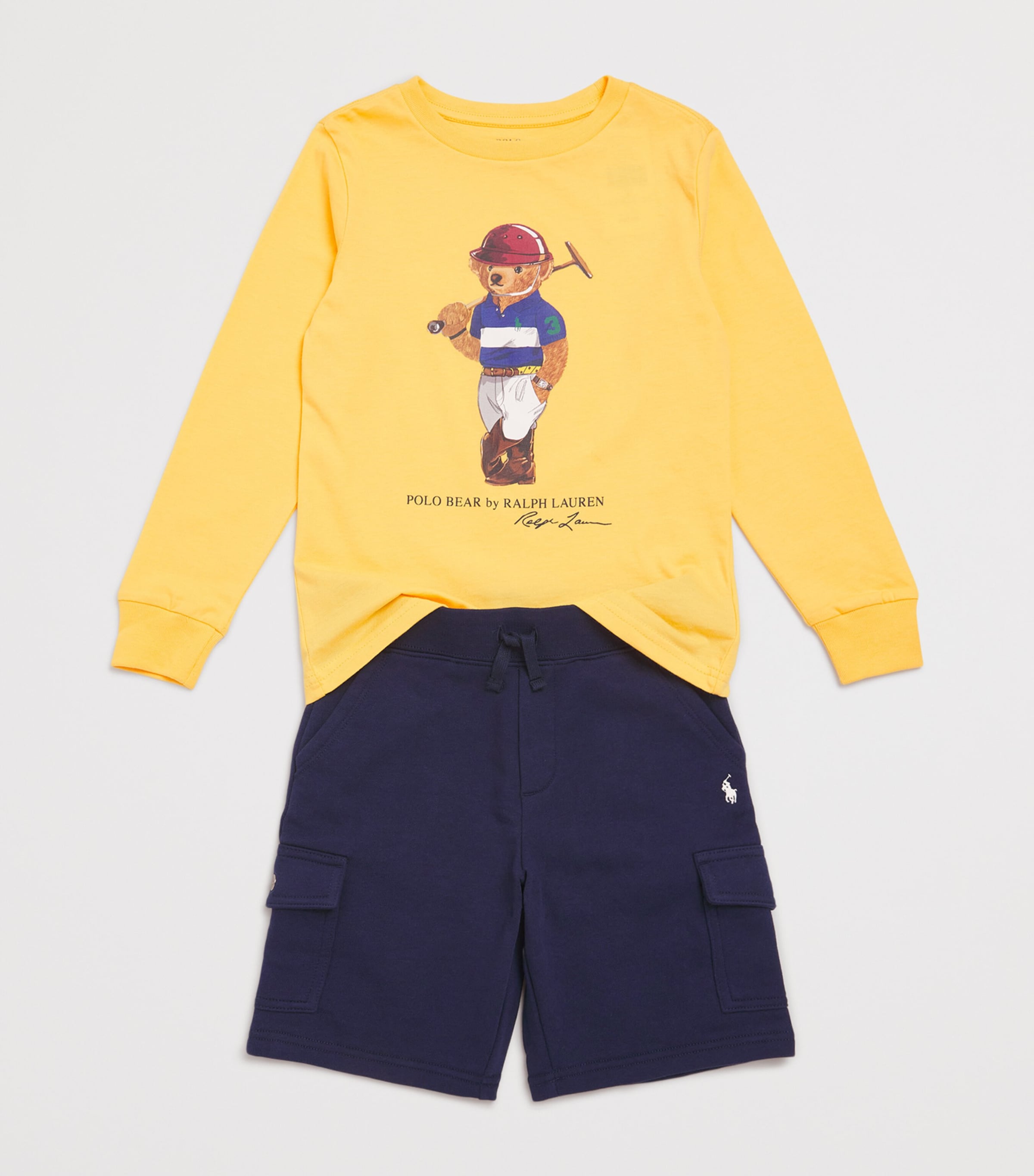 Cotton-Blend Cargo Shorts (6-14 Years) NAVY/WHT P Image 3