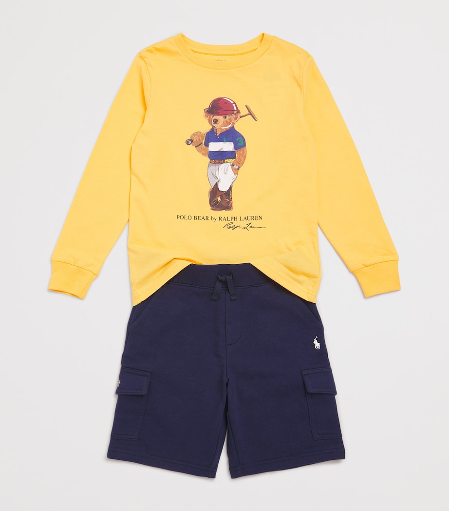 Cotton-Blend Cargo Shorts (6-14 Years) NAVY/WHT P Image 3