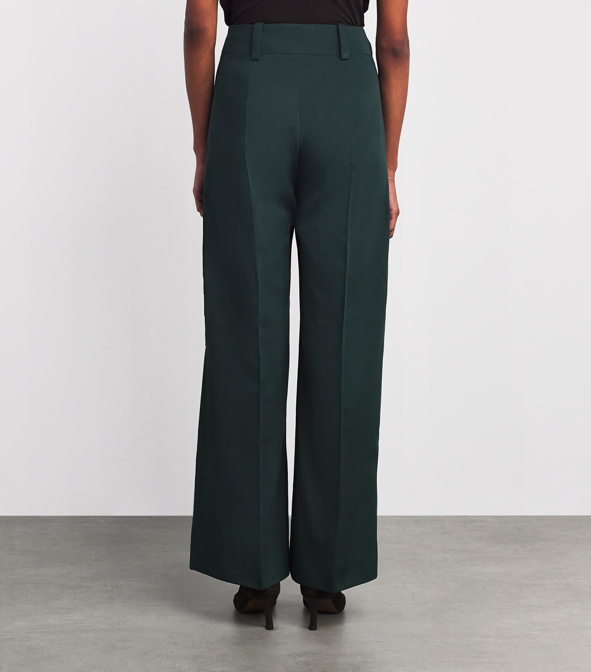 Patou Womens Flared Cargo Trousers Garden Green Image 4