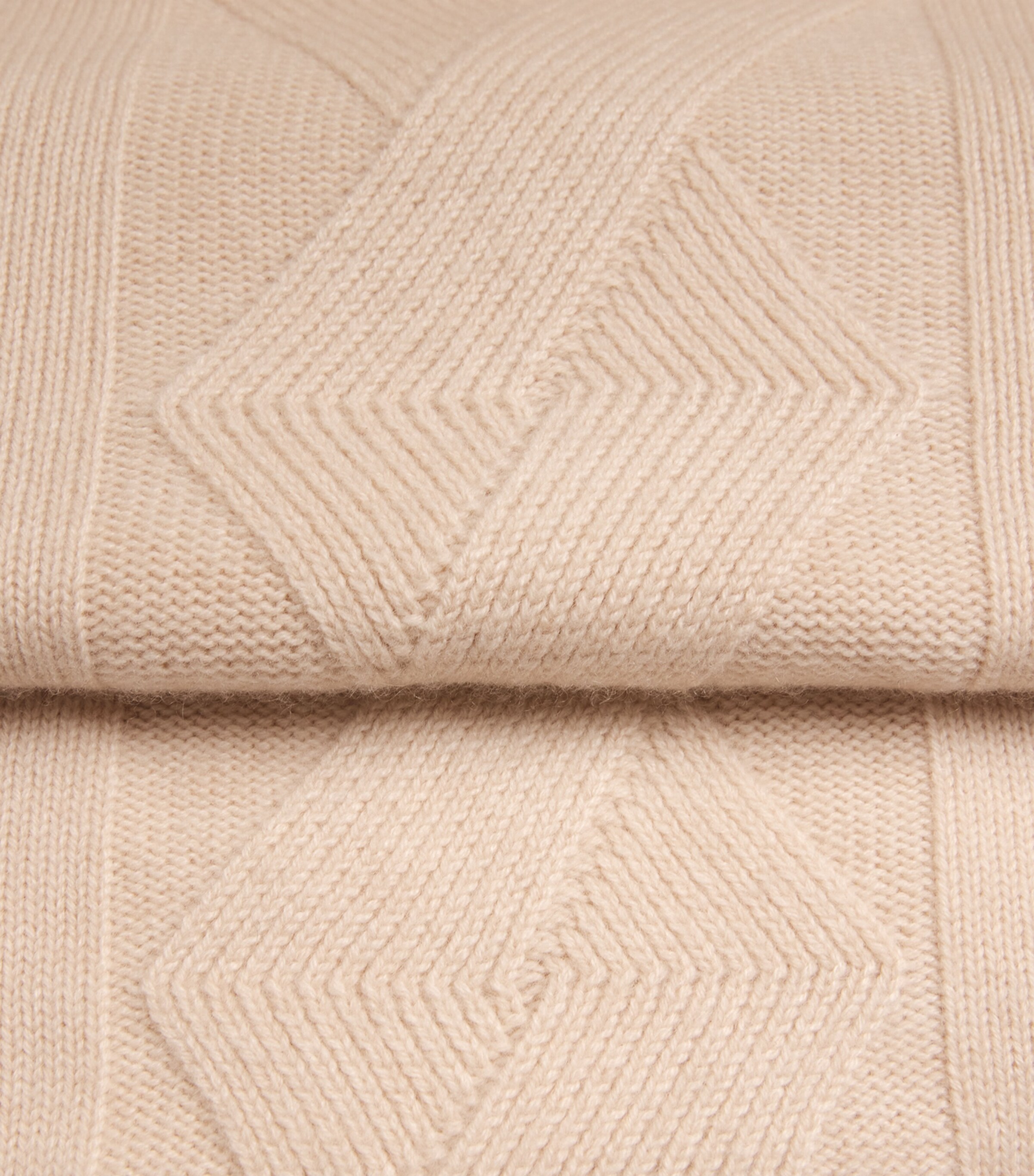 Cashmere Zigzag-Knit Rollneck Sweater CREME Image 5