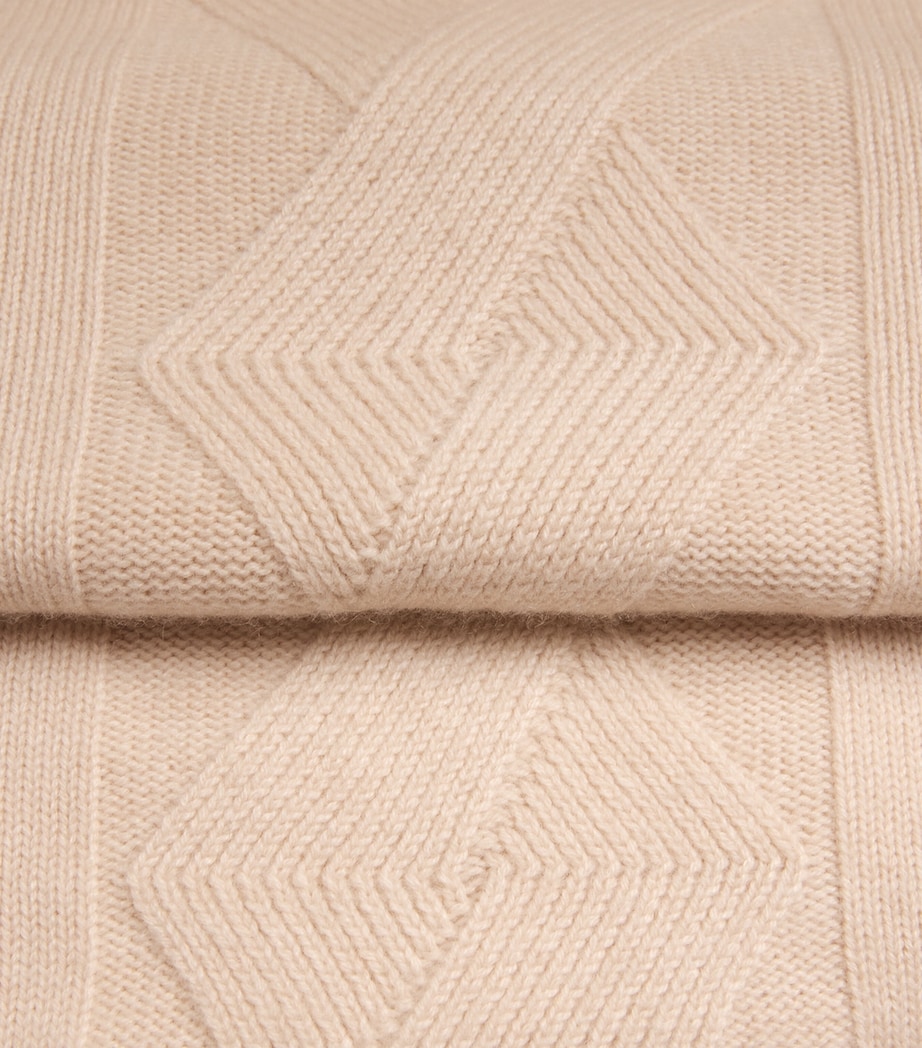 Cashmere Zigzag-Knit Rollneck Sweater CREME Image 5