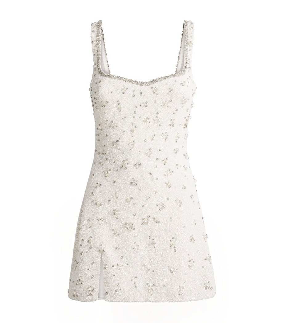 Clio Peppiatt Womens Bridal Crystal Mini Dress Ivory Image 1