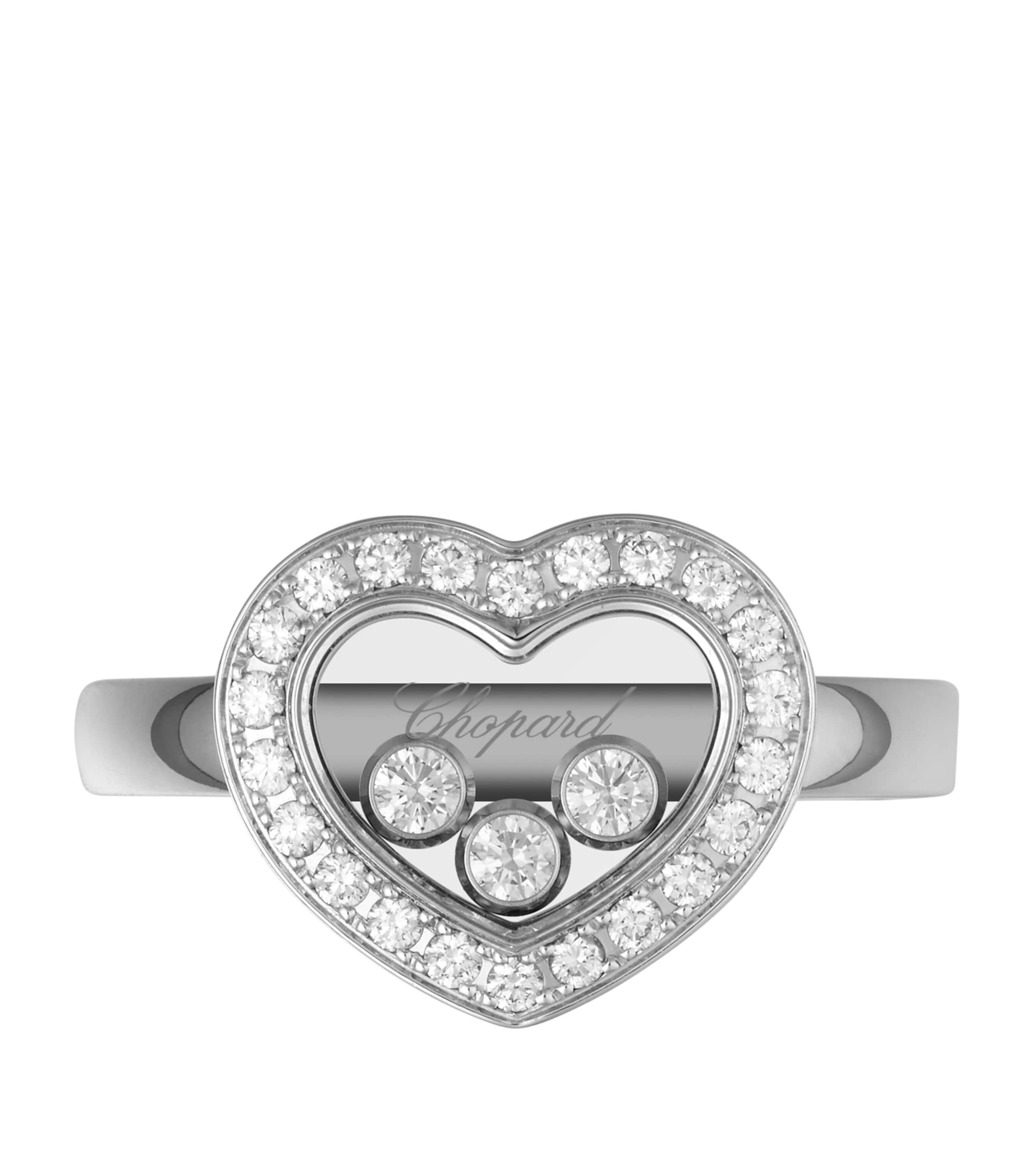 White Gold and Diamond Happy Diamonds Icons Ring Image 3