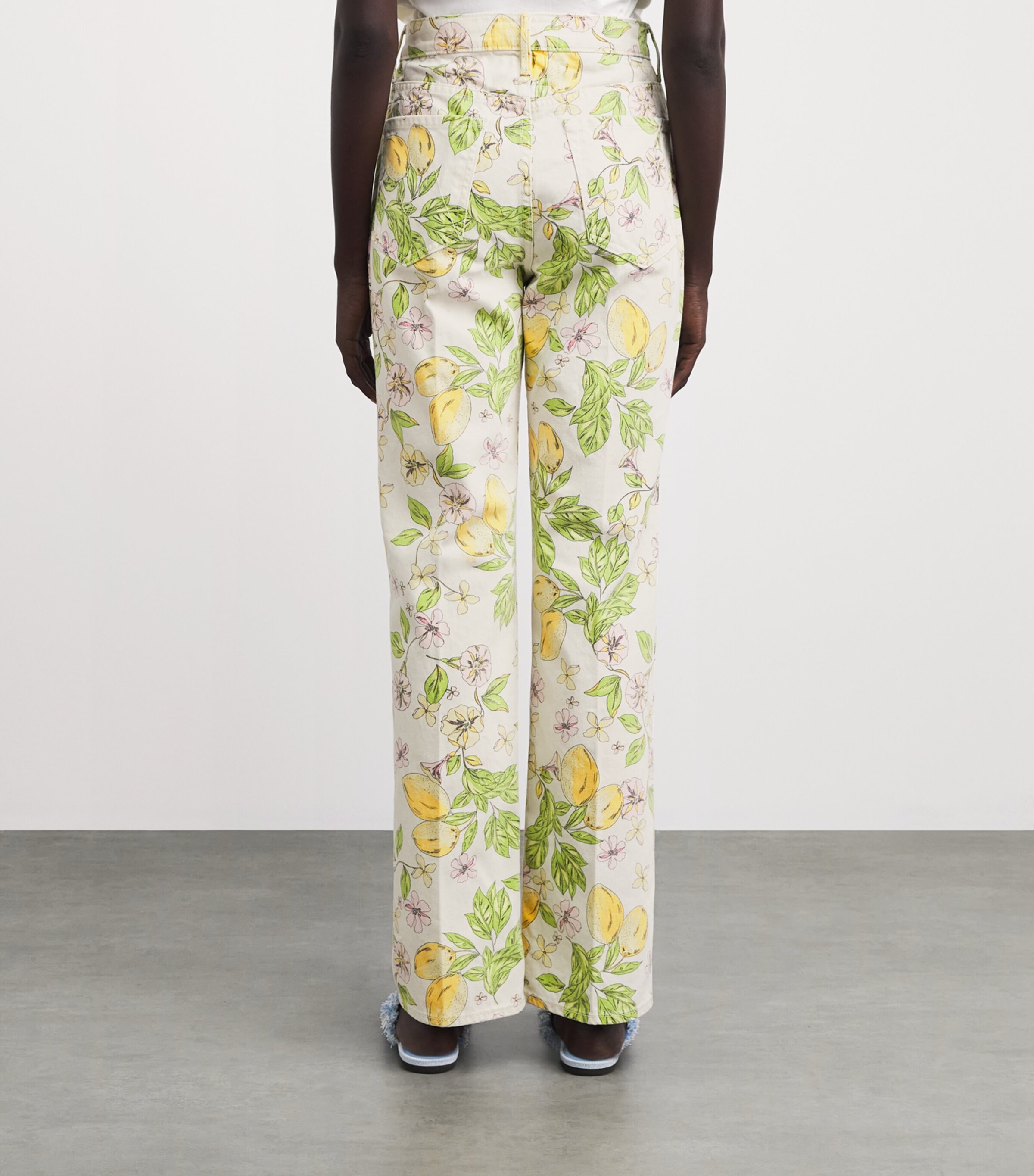 MOTHER Womens Printed The Kick It Straight Jeans Lms Lemonade St Image 5