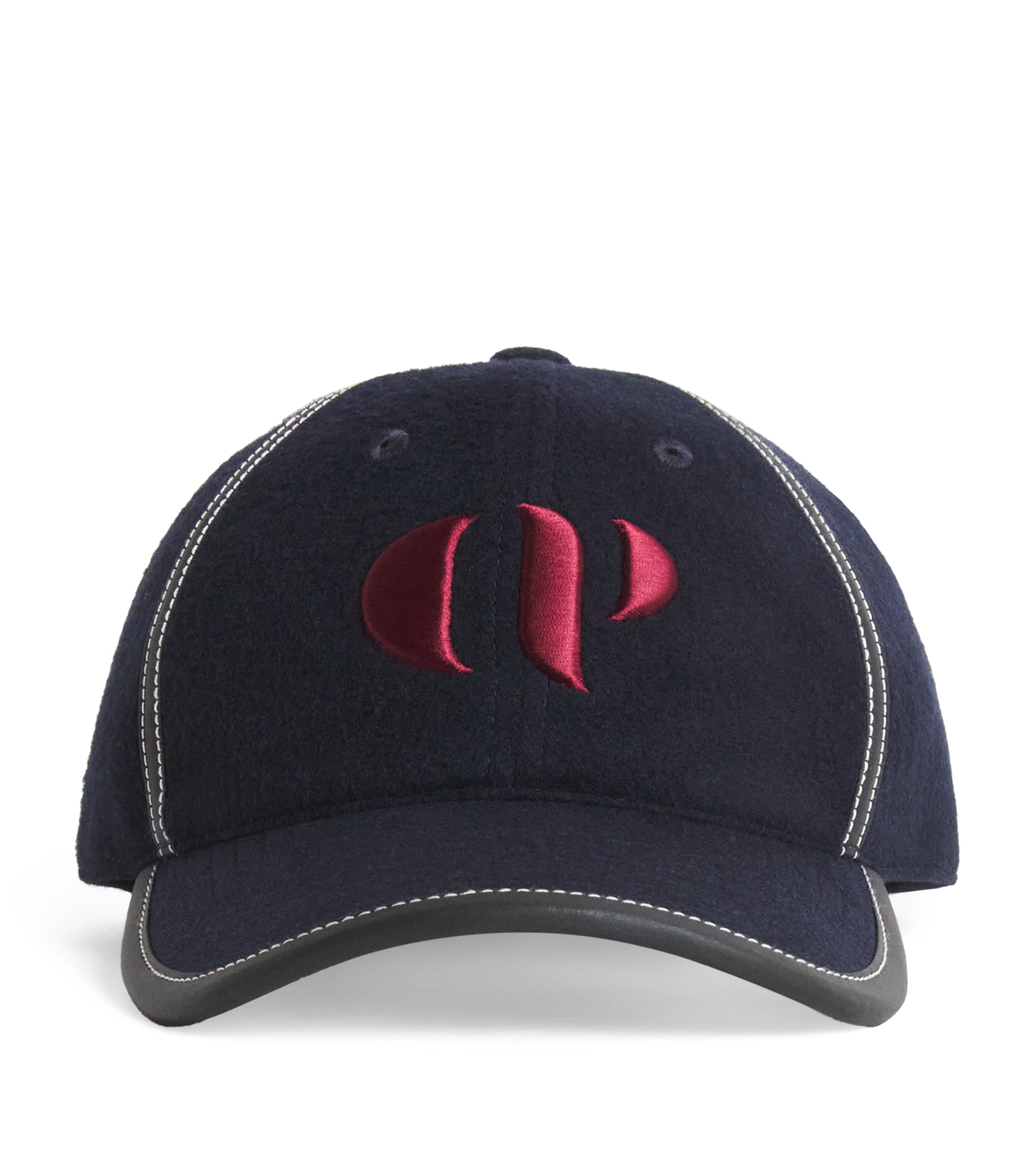 Claudie Pierlot Wool-blend Cp Logo Baseball Cap In Blue