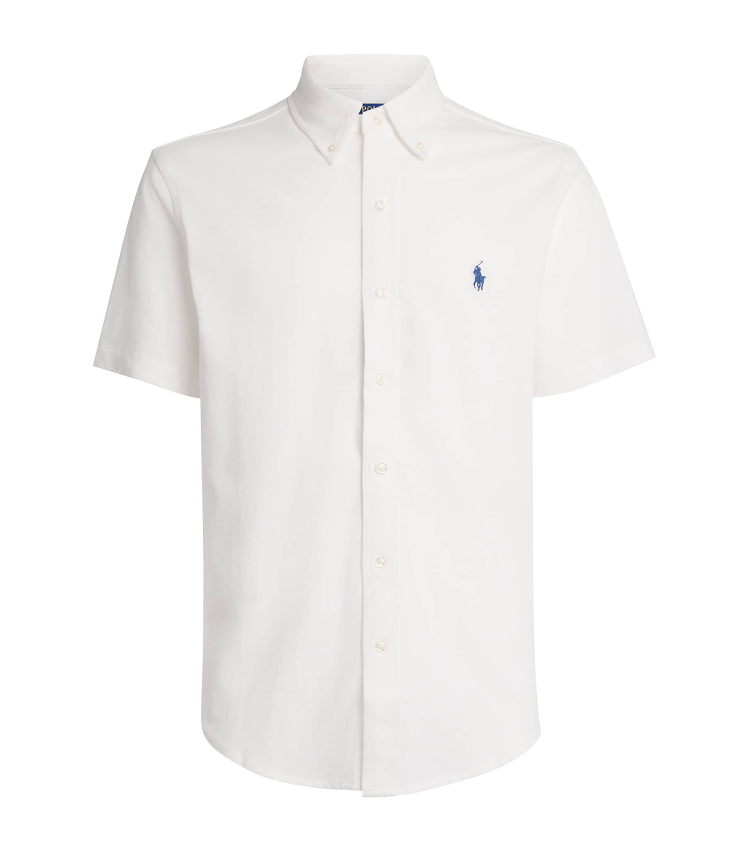 Polo Ralph Lauren Mens Cotton Short-Sleeve Featherweight Mesh Shirt White Image 1