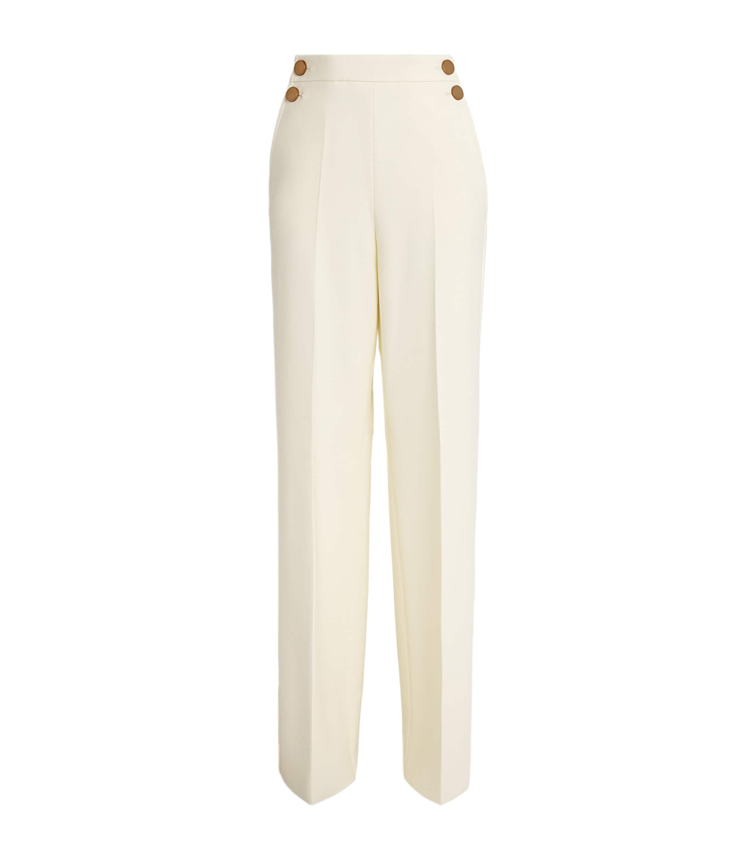 MAX MARA STRETCH-VIRGIN WOOL WIDE-LEG TROUSERS