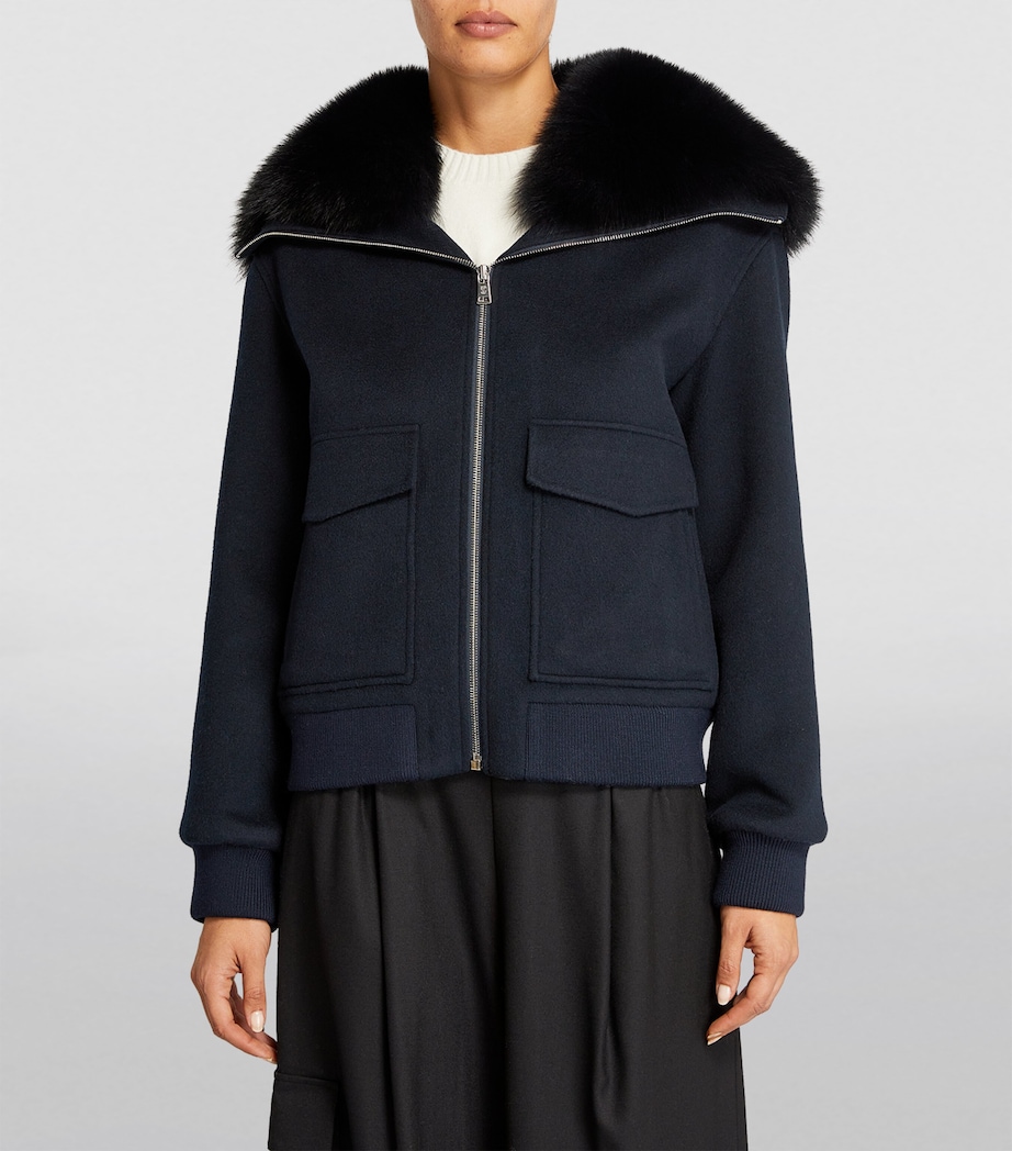 Fur-Collar Bomber Jacket A7033 Image 3
