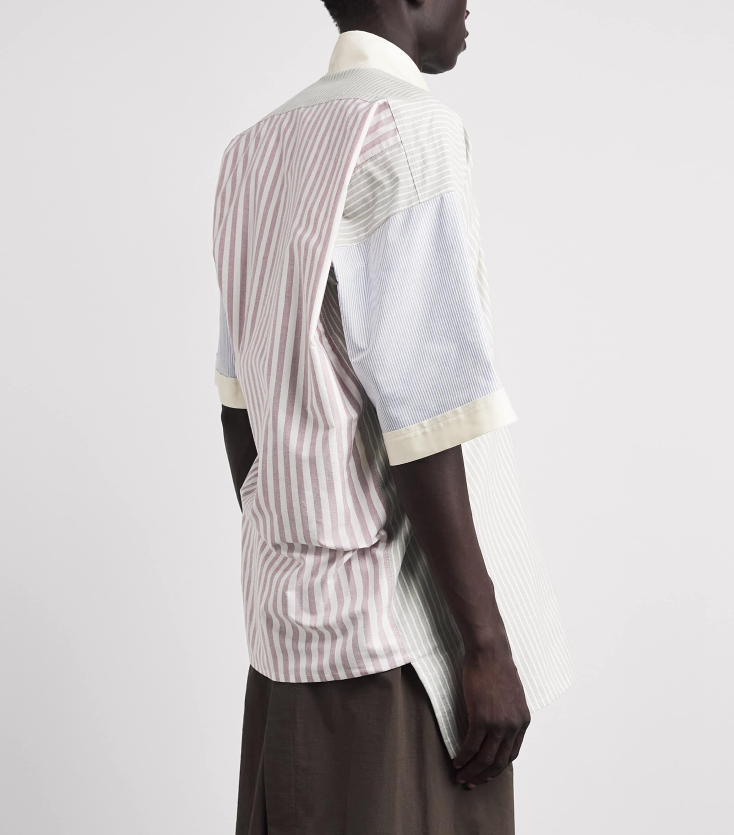 Vivienne Westwood Mens Cotton Asymmetric Logo Shirt Stripe Mix Image 5