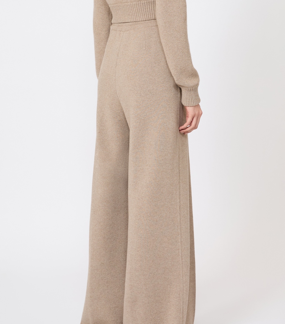 Max Mara Womens Wool-Cashmere Drawstring Trousers Beige Image 3
