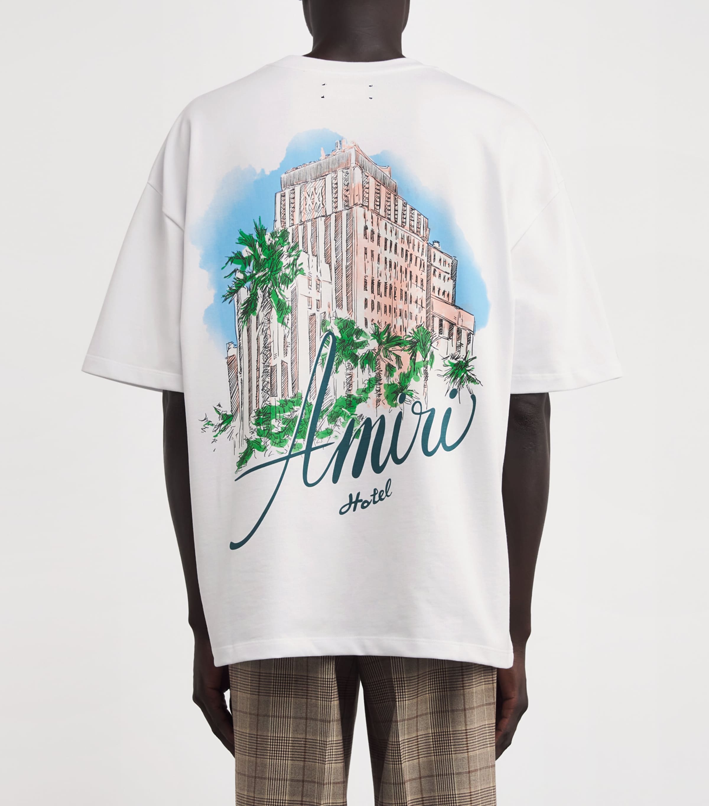 AMIRI Mens Cotton Hotel Amiri T-Shirt White Image 4