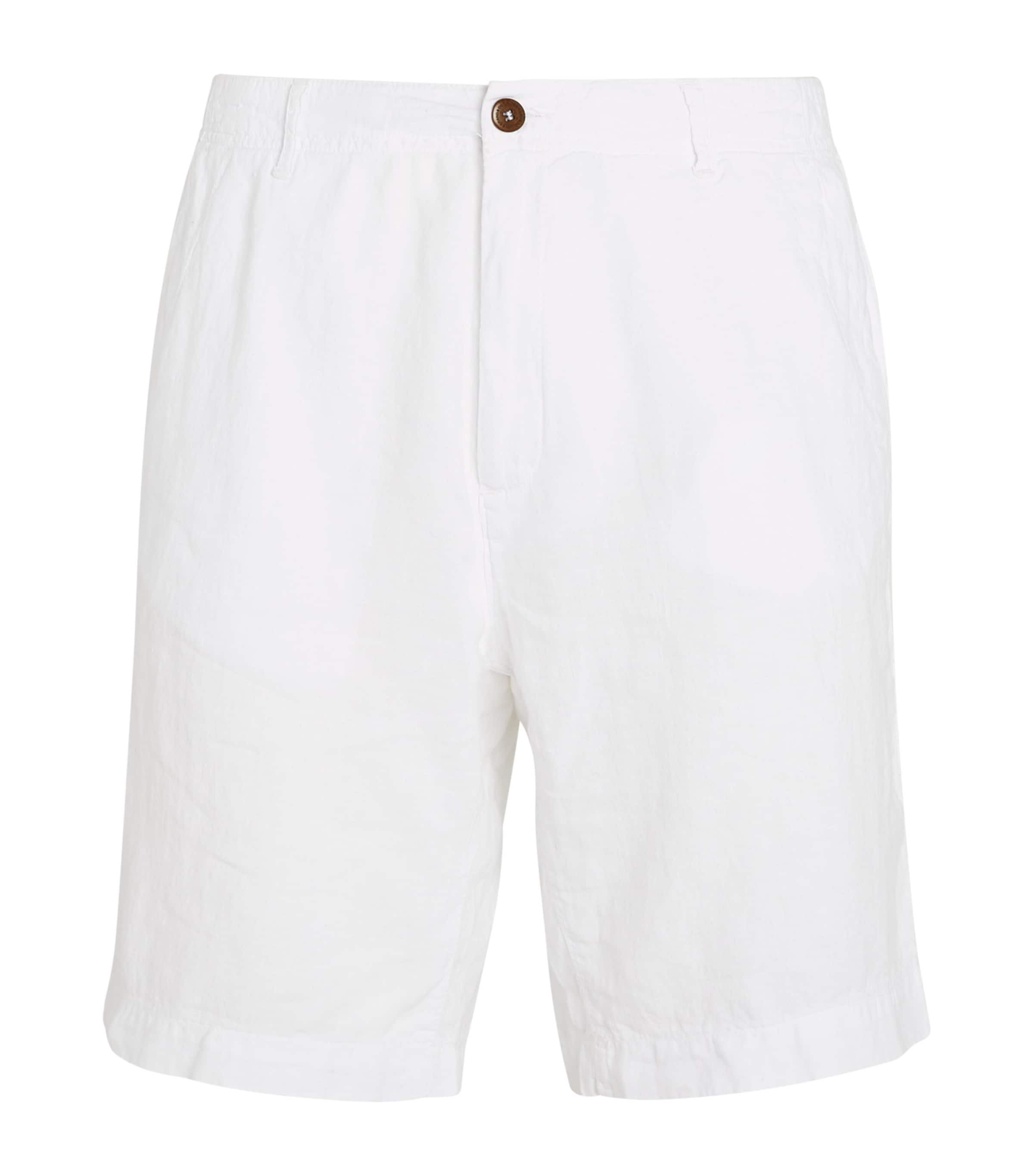 Love Brand & Co. Linen Burrow Shorts In White