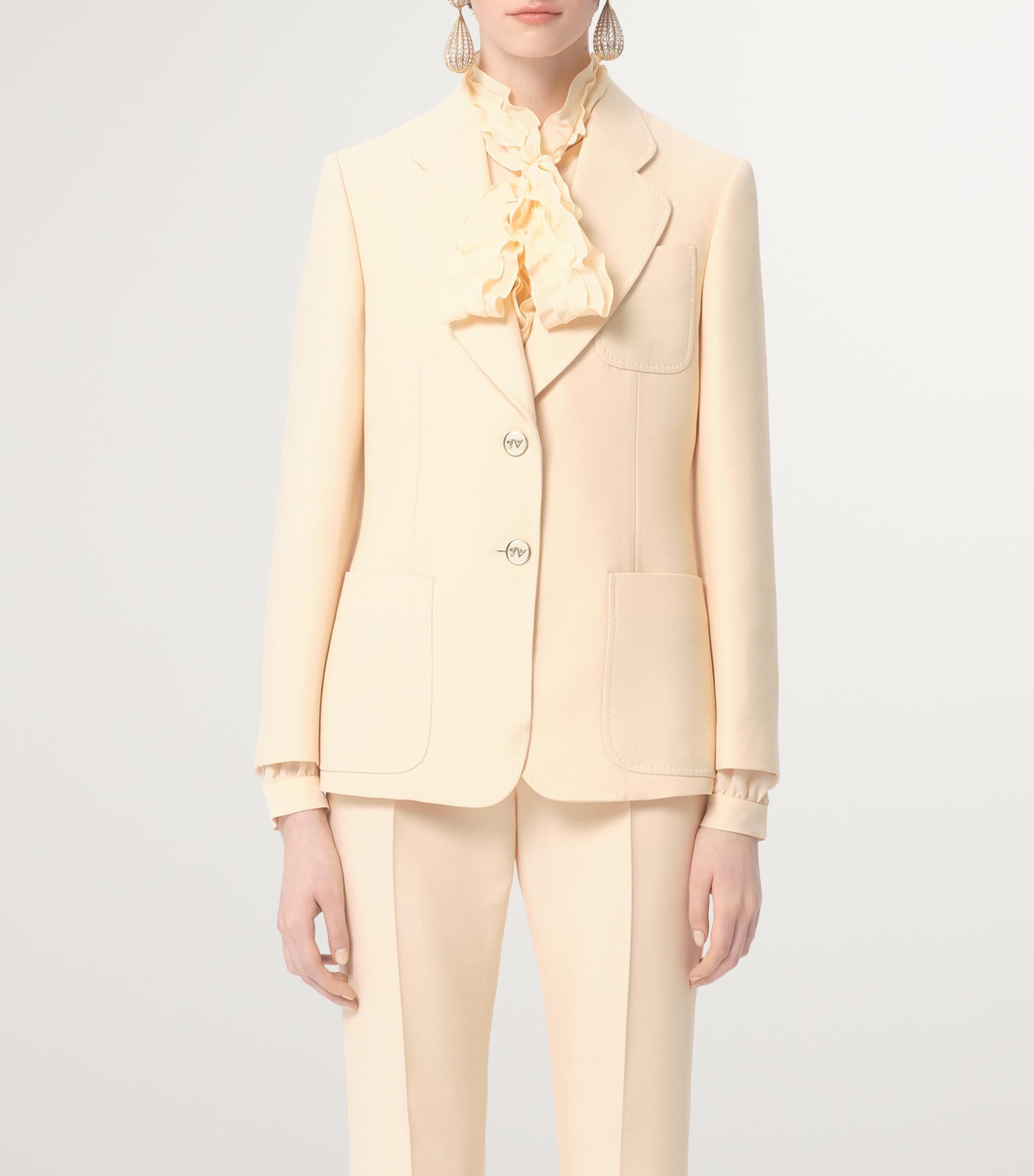 Valentino Womens Virgin Wool-Silk Blazer Image 2