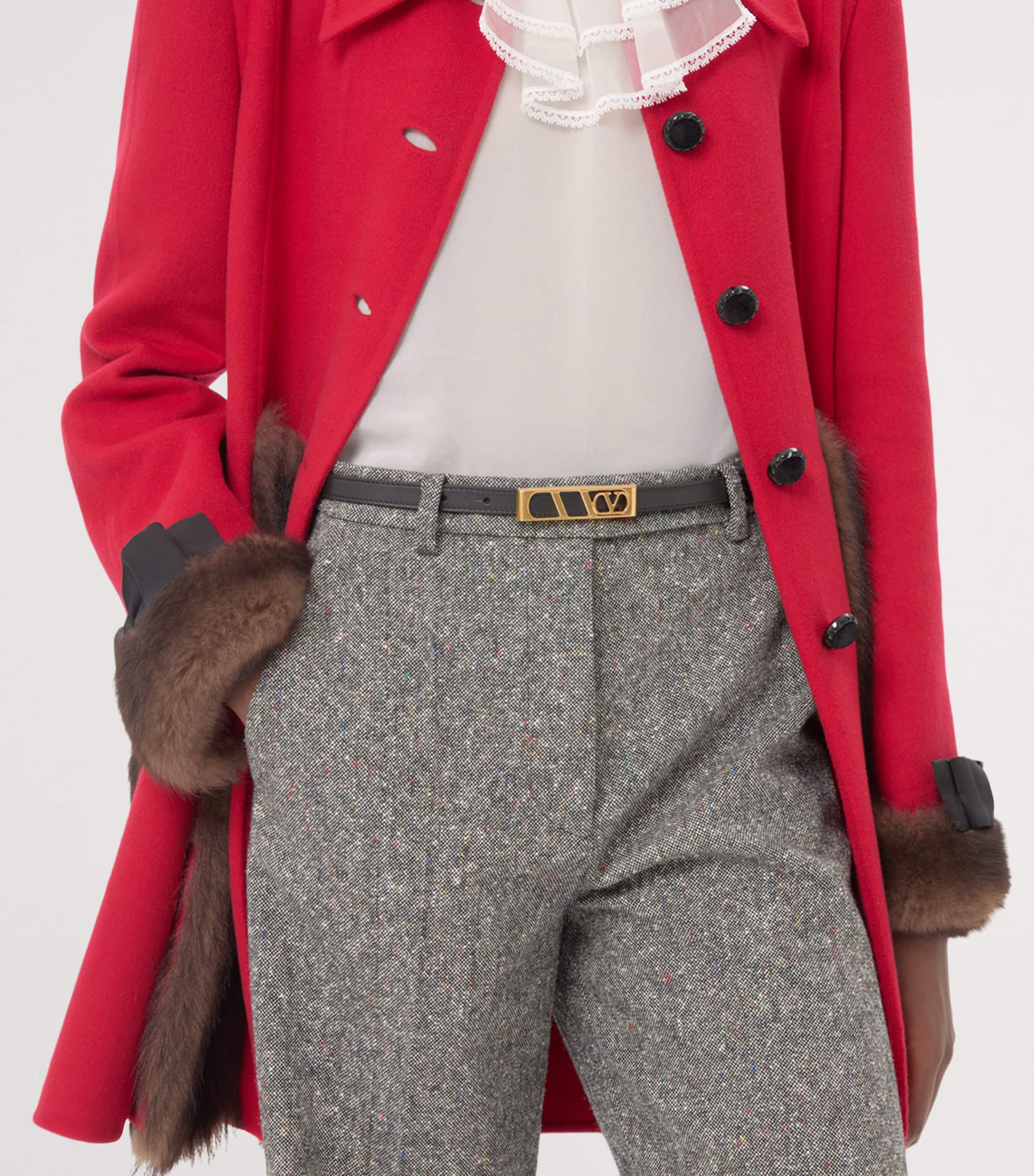 Leather VLogo Signature Belt 0NO Image 3