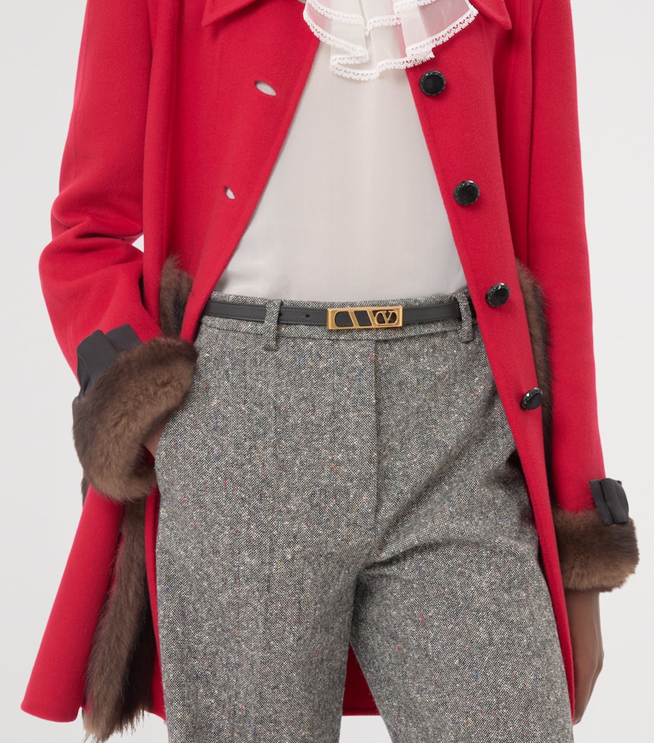 Leather VLogo Signature Belt 0NO Image 3