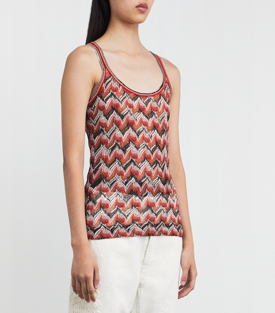 Swirl Zigzag Tank Top S4175 RED/BLACK Image 3