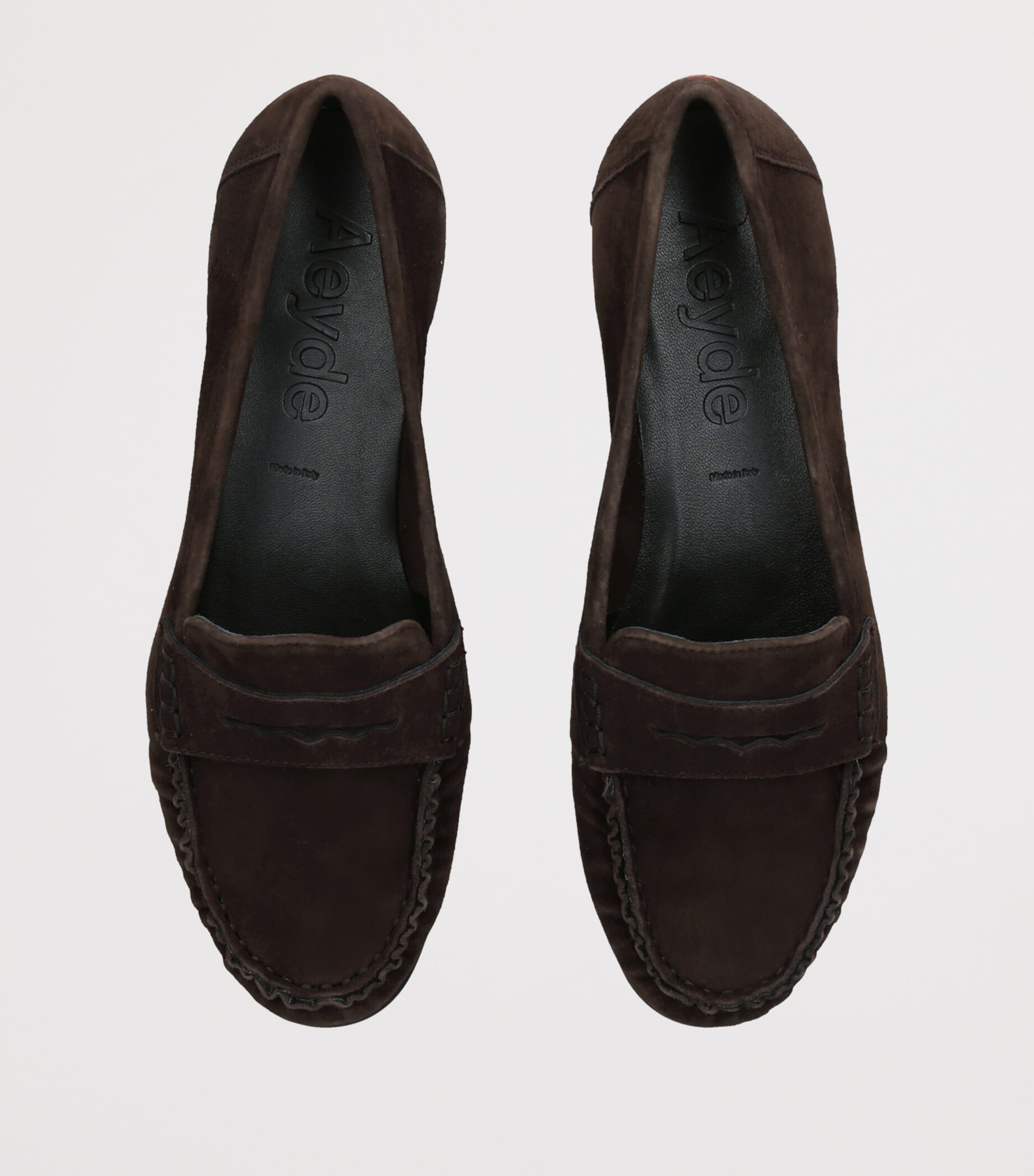aeyde Suede Aldous Loafer Dark Brown Image 3