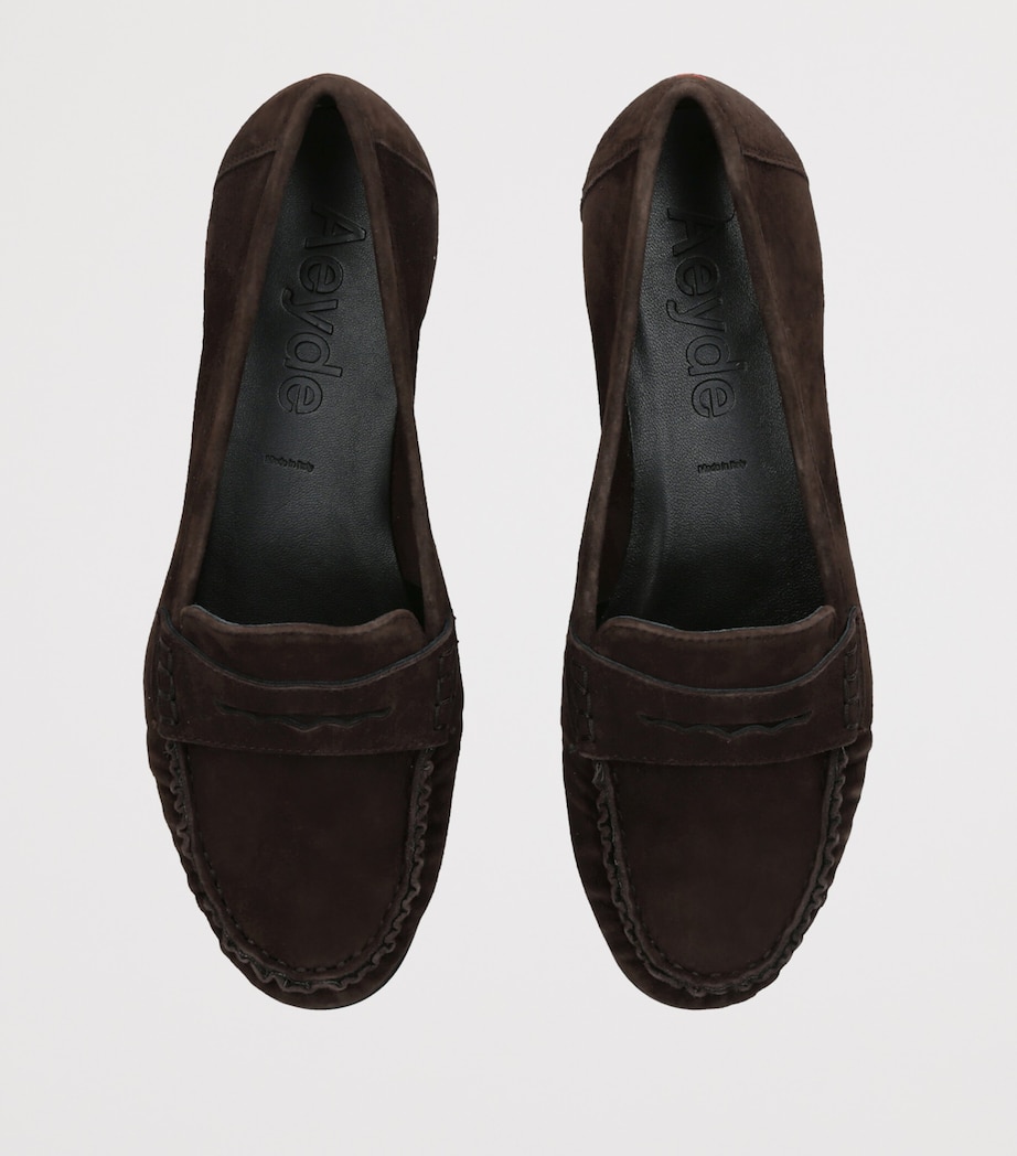 aeyde Suede Aldous Loafer Dark Brown Image 3