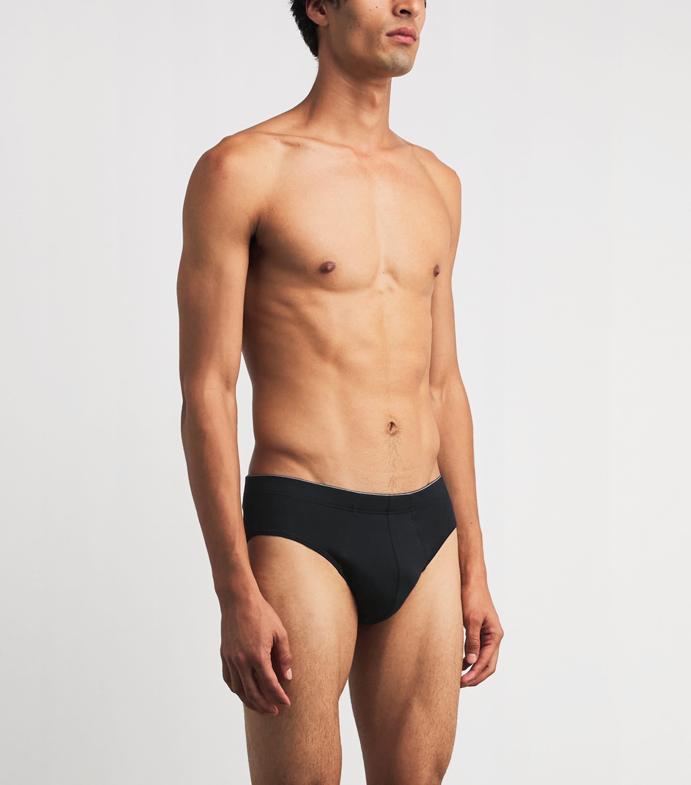 Hanro Mens Cotton Superior Briefs Black Image 2