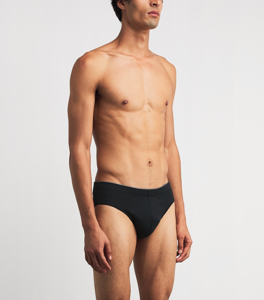 Hanro Mens Cotton Superior Briefs Black Image 2