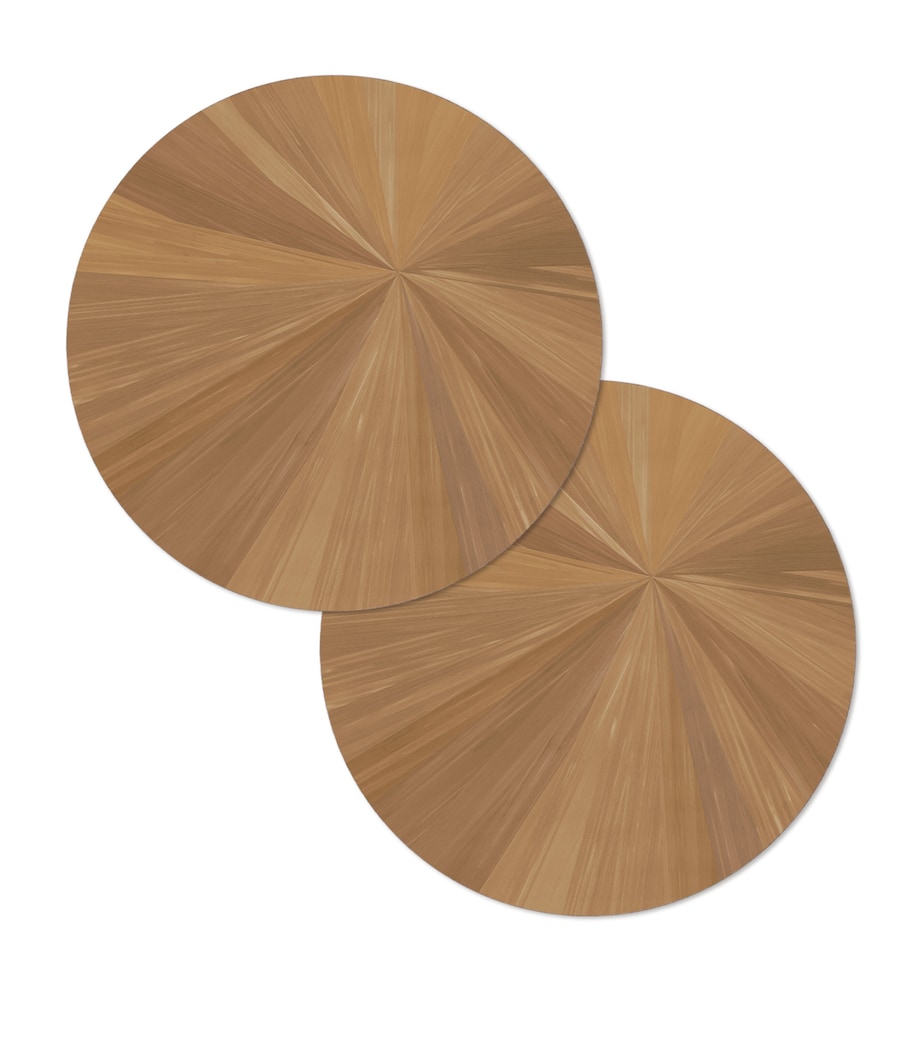 Set of 2 Soleil Round Placemats BRONZE Image 1