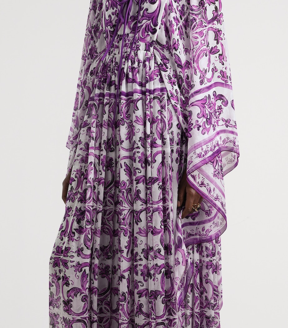 Silk Majolica Print Kaftan Dress HD5DQ-MAIOLICA Image 5