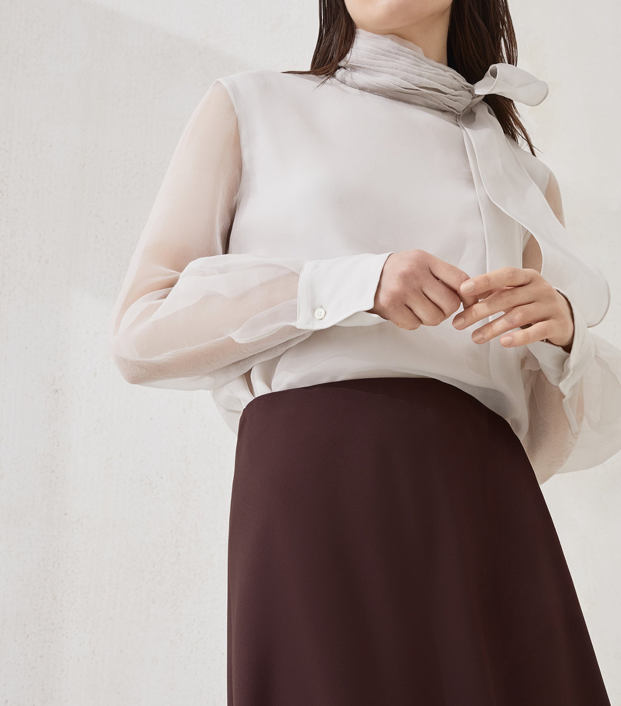 Virgin Wool-Blend Twill Flute Skirt Skirt C4243 Image 5