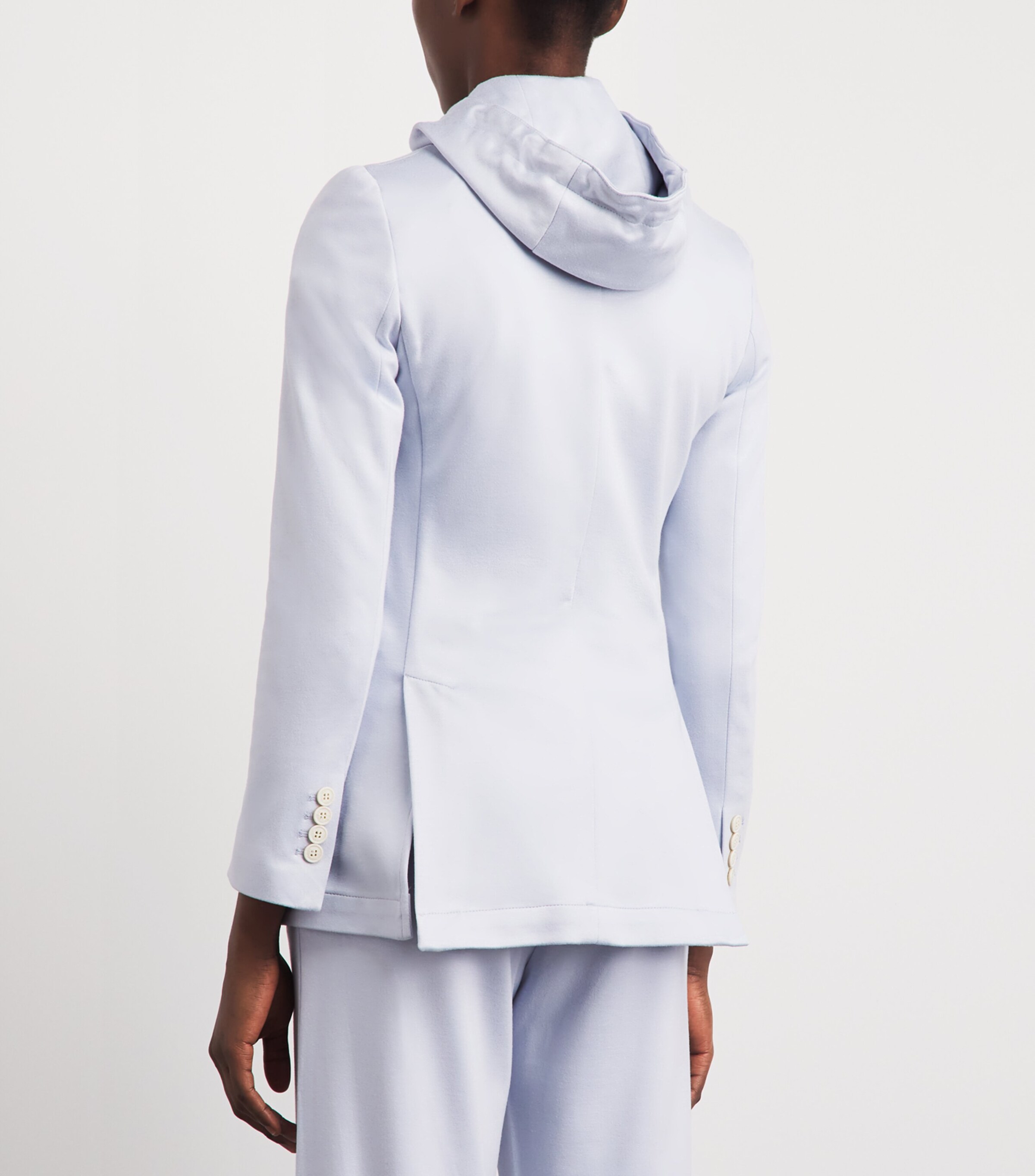 Eleventy Womens Cotton-Blend Hooded Blazer Nuvola Image 5