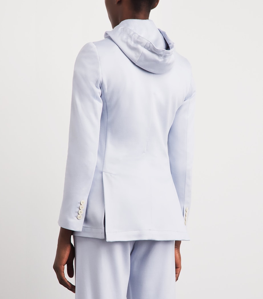 Eleventy Womens Cotton-Blend Hooded Blazer Nuvola Image 5