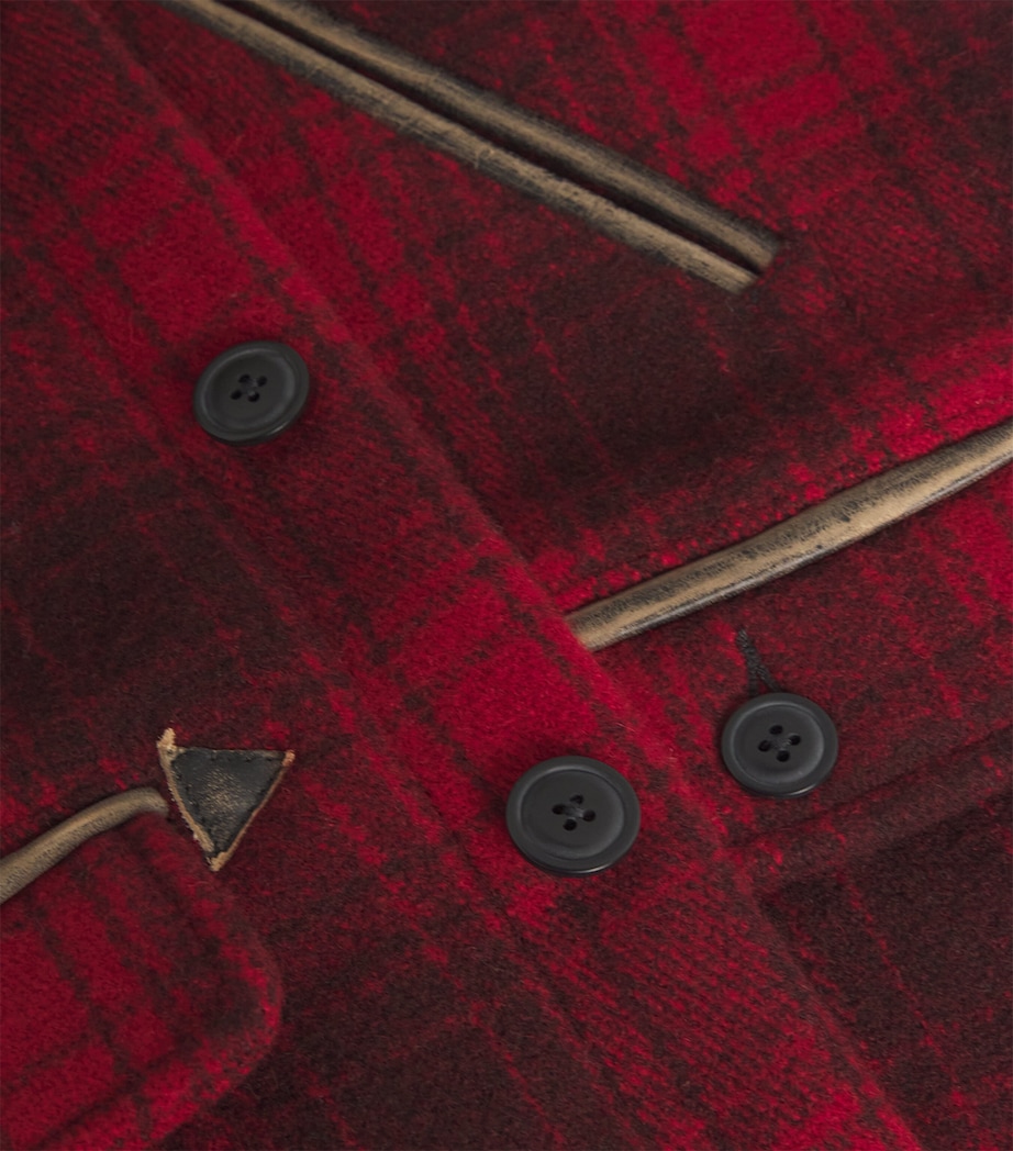 Wool Check Gilet RED Image 5
