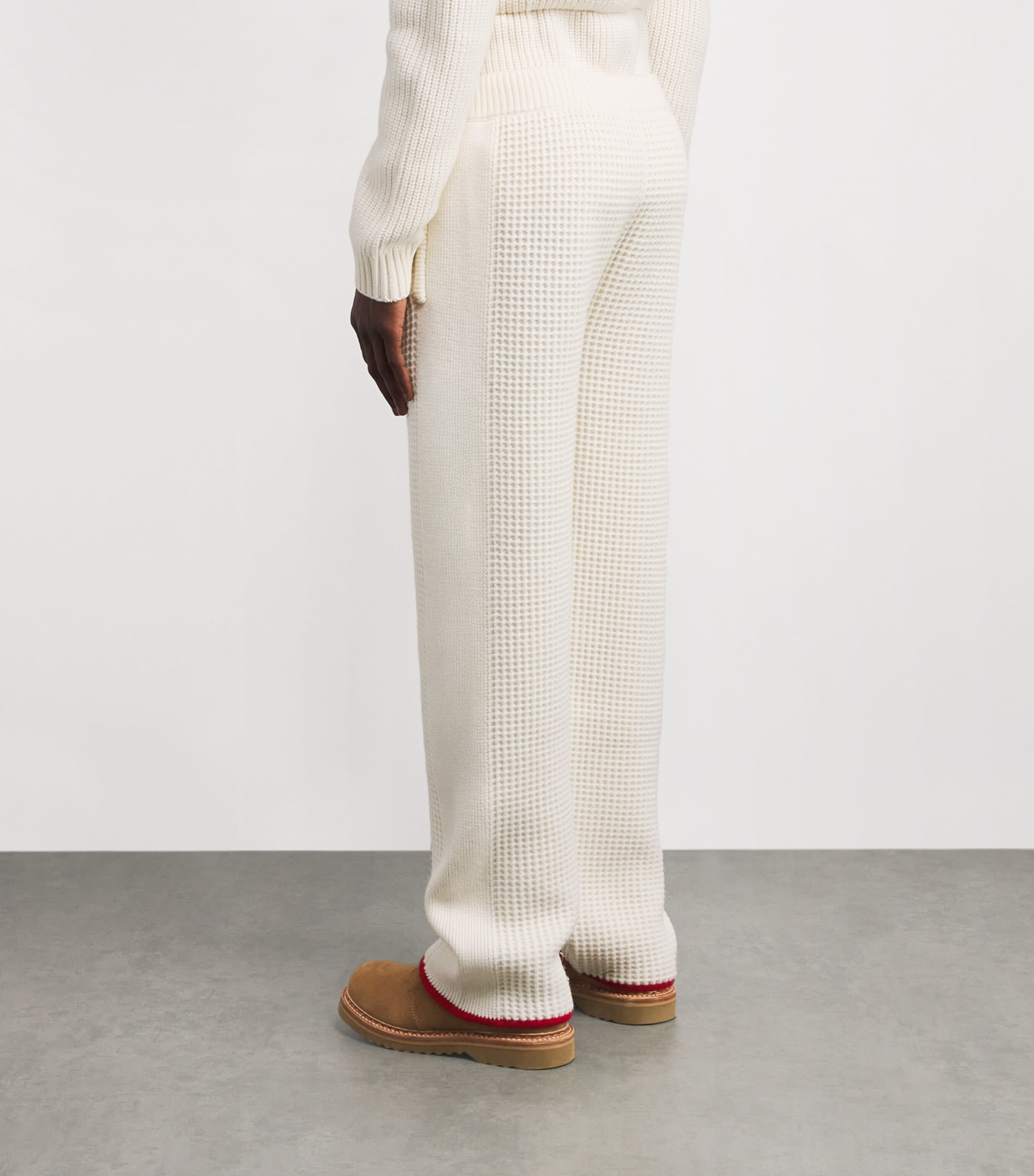 Wool Waffle Sweatpants WHITE Image 4