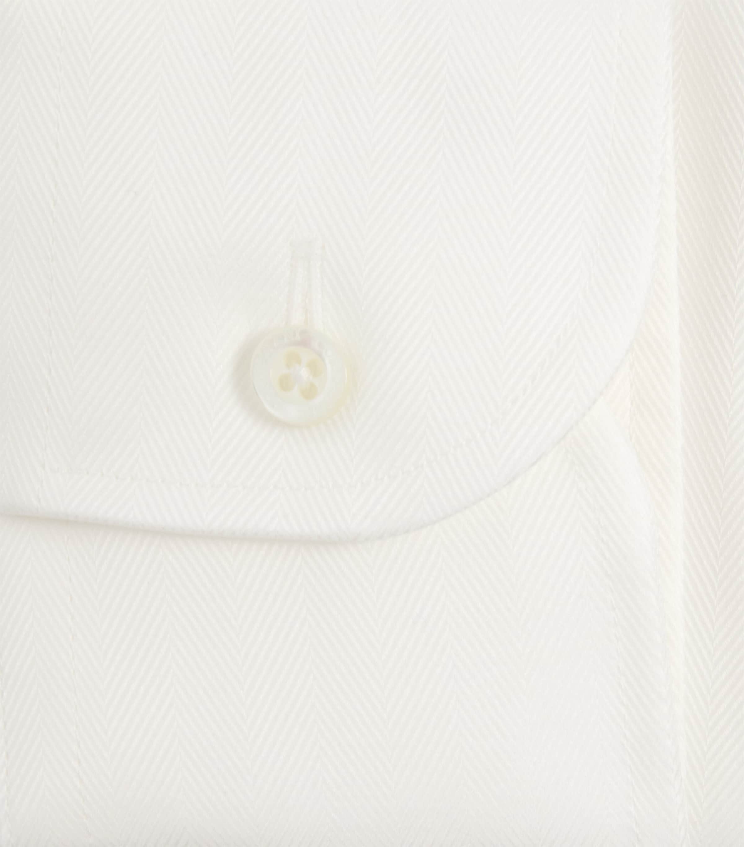 Corneliani Mens Cotton Herringbone Shirt Optical White Image 6
