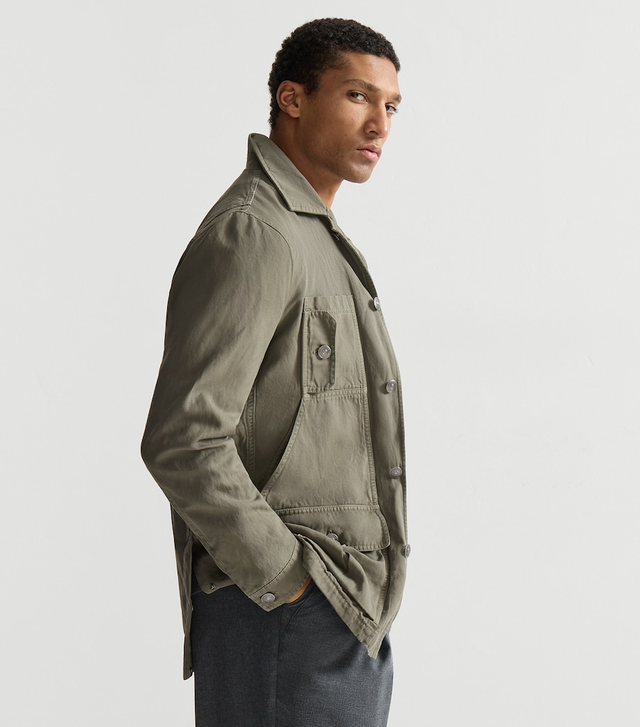 Brunello Cucinelli Mens Cotton-Linen Canvas Jacket Image 3